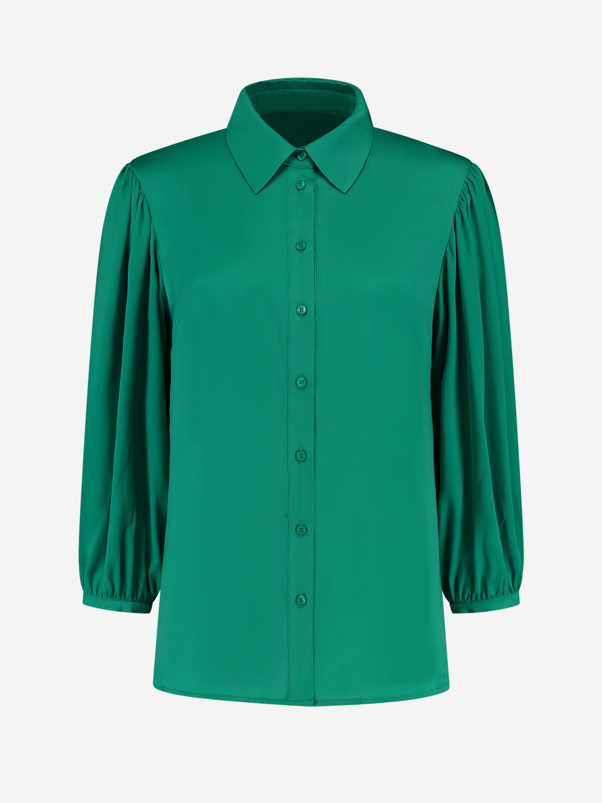 Semi-transparante blouse met halflange mouwen