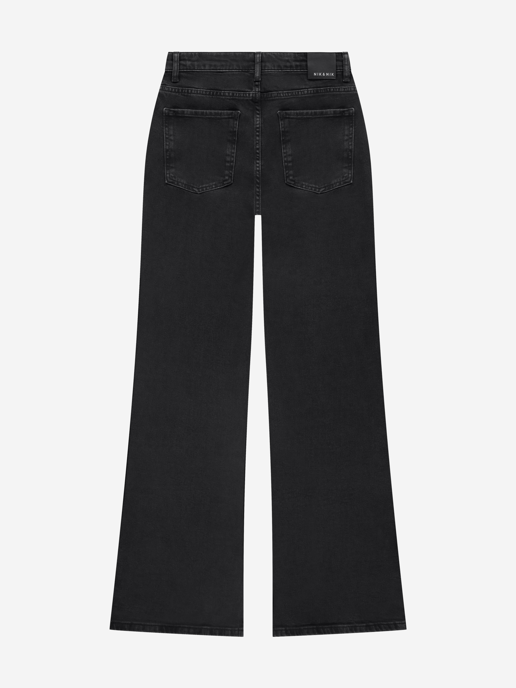 Flared jeans with studs on the side