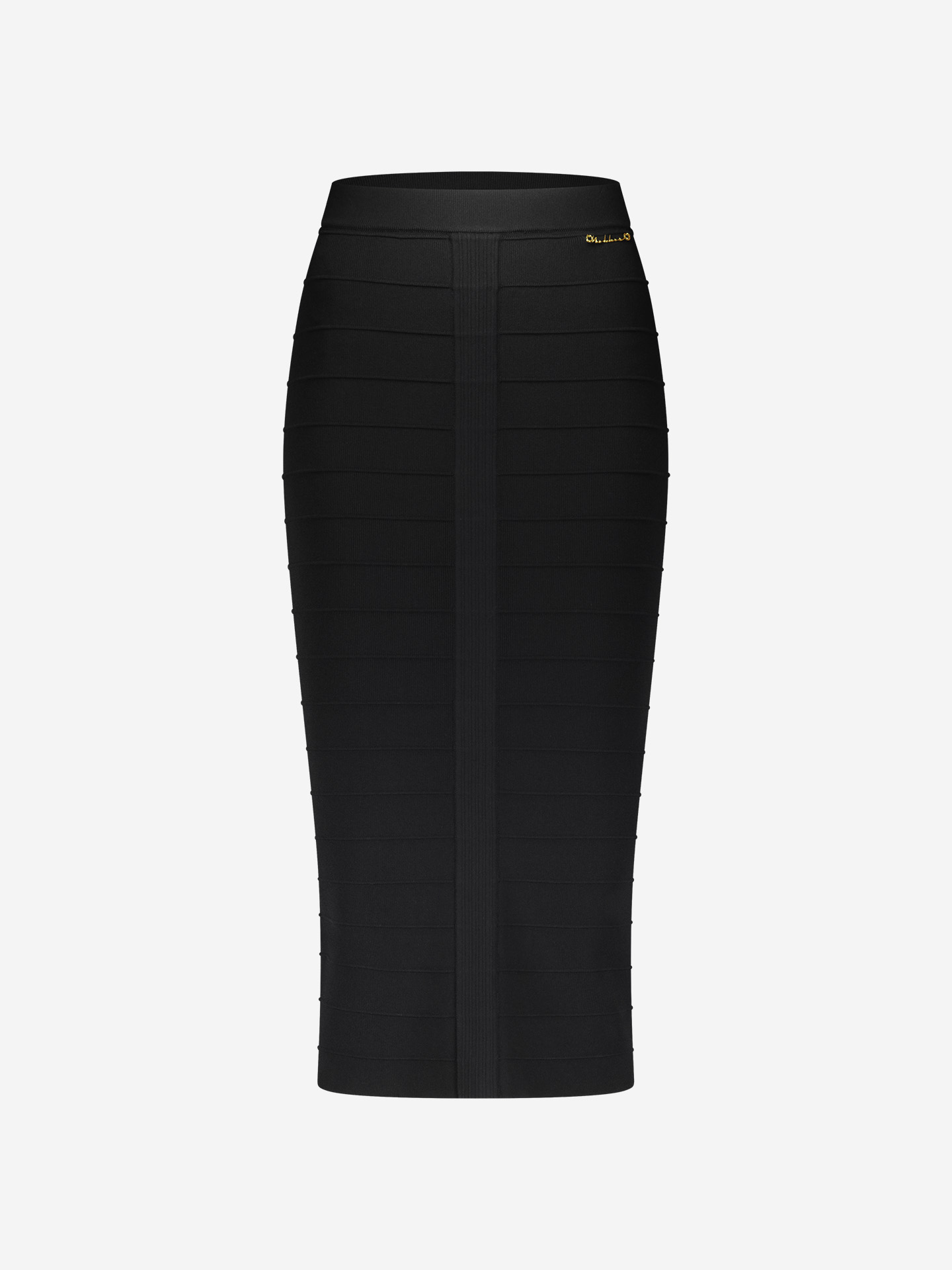 Pencil skirt with seam accents and slit