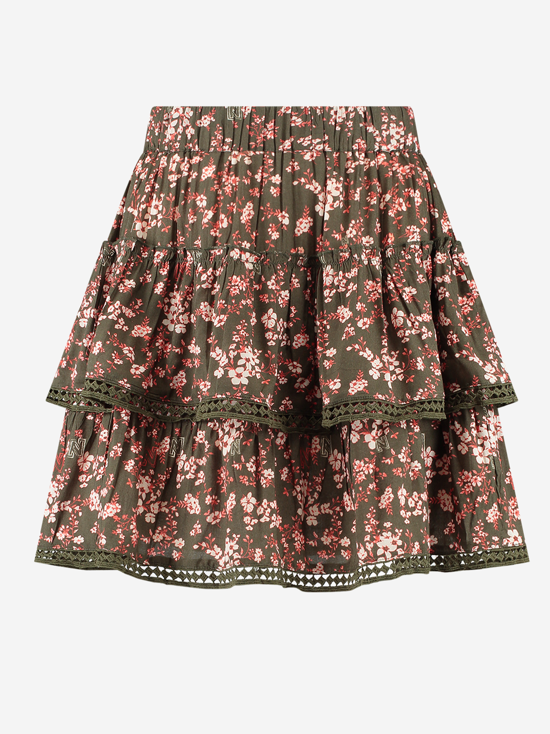 skirt with ruffles and flowerprint