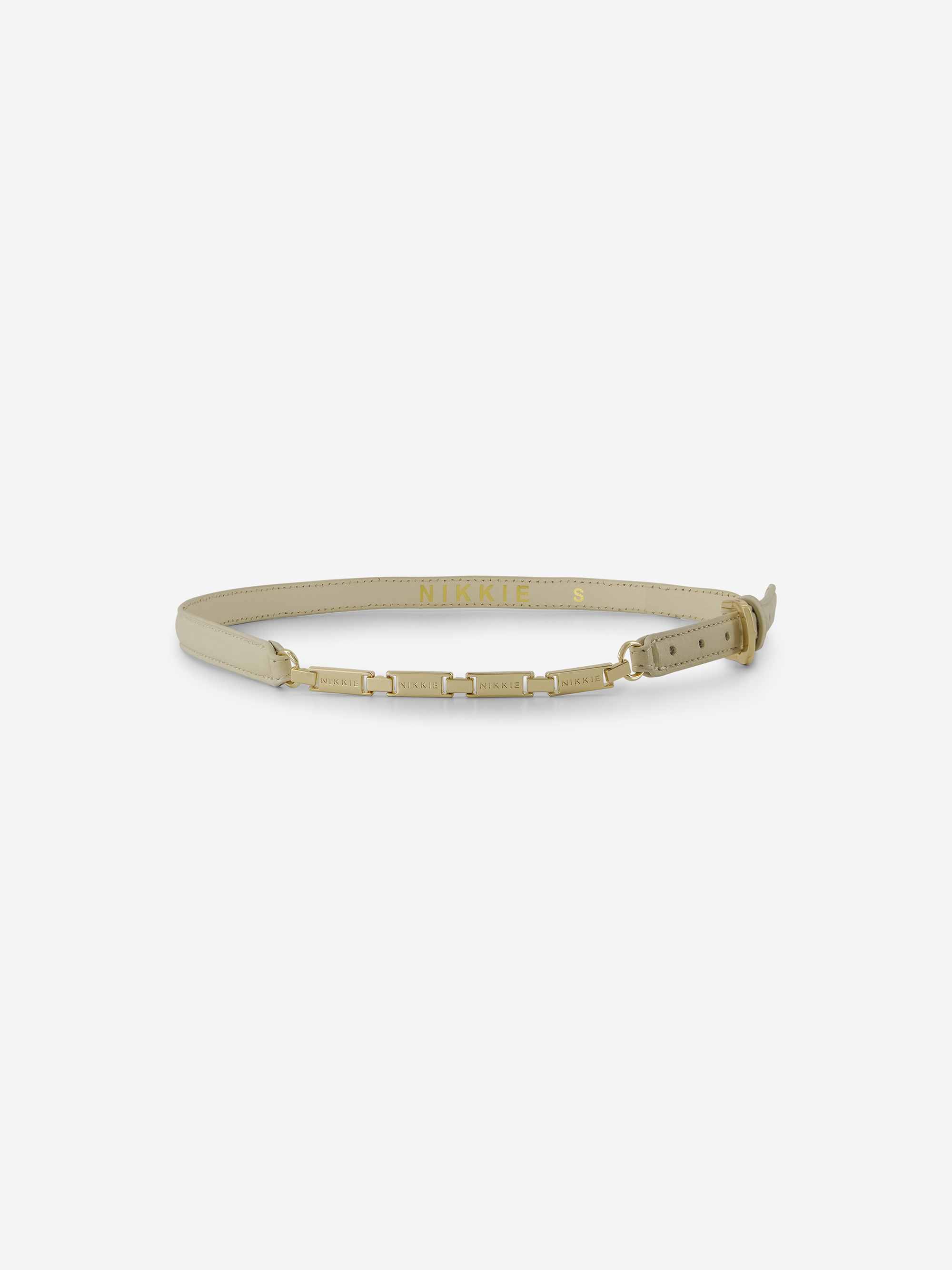 Leren riem met ketting detail