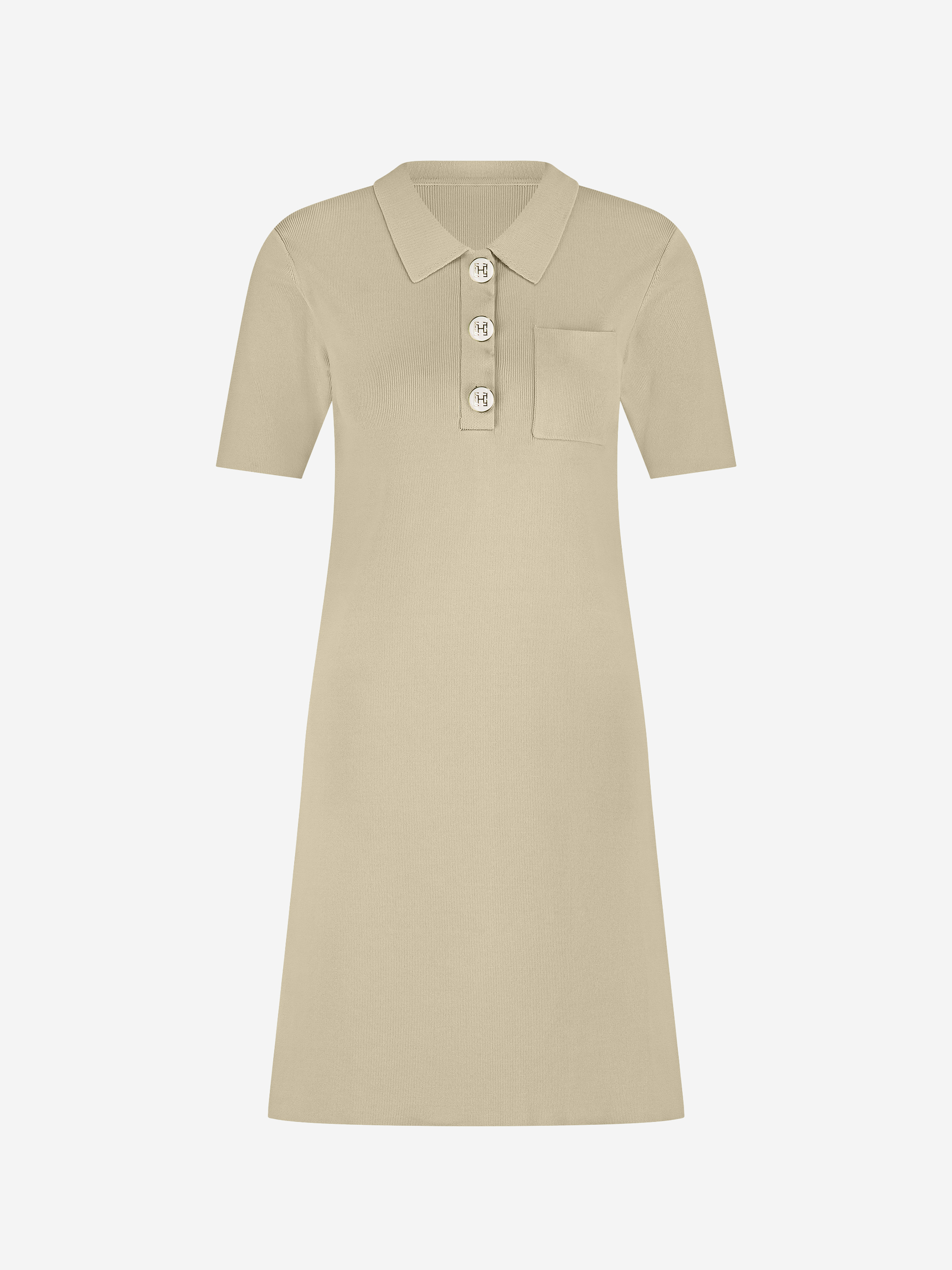Ribbed dress with FH buttons
