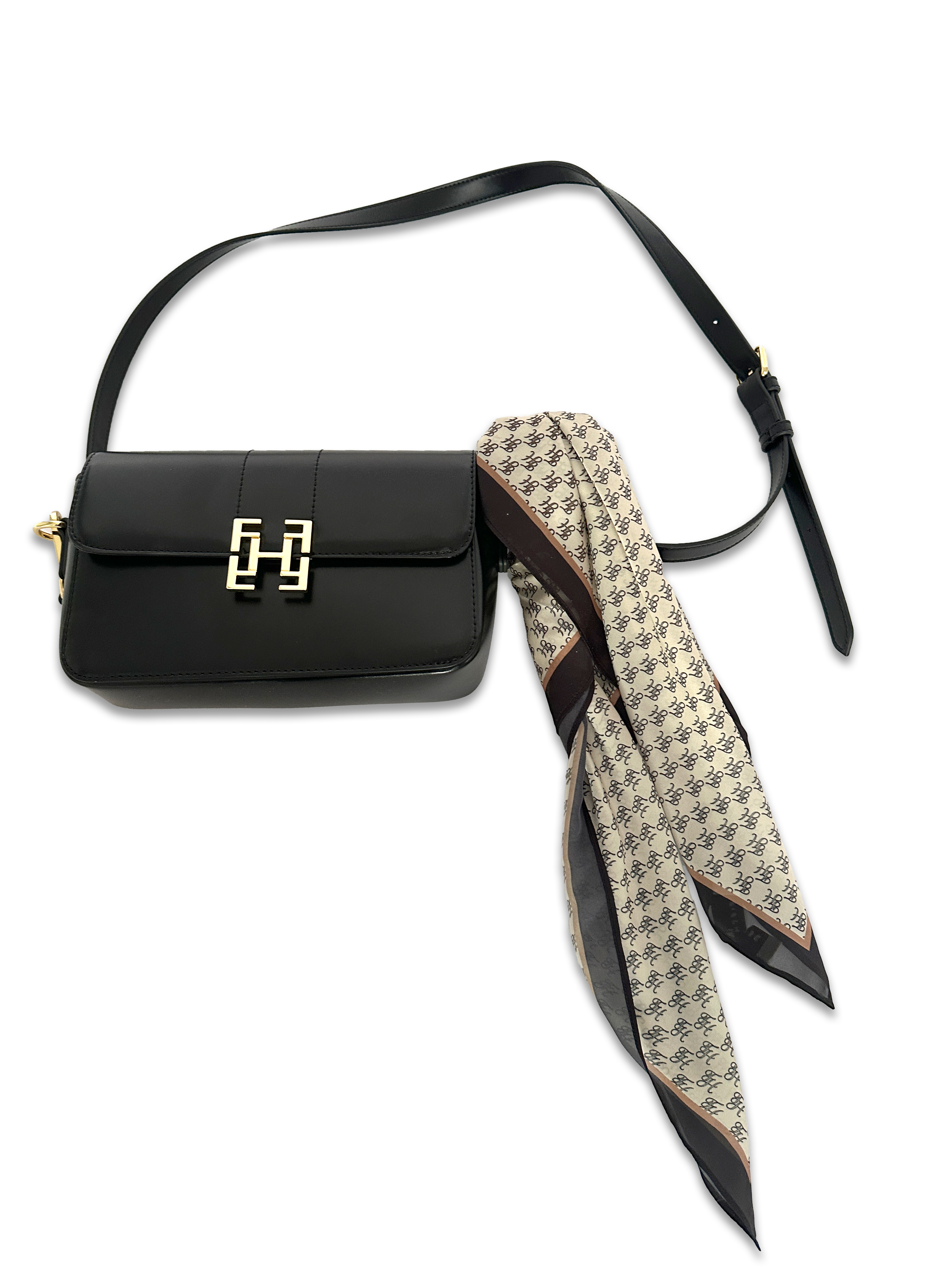 Square scarf with logo print