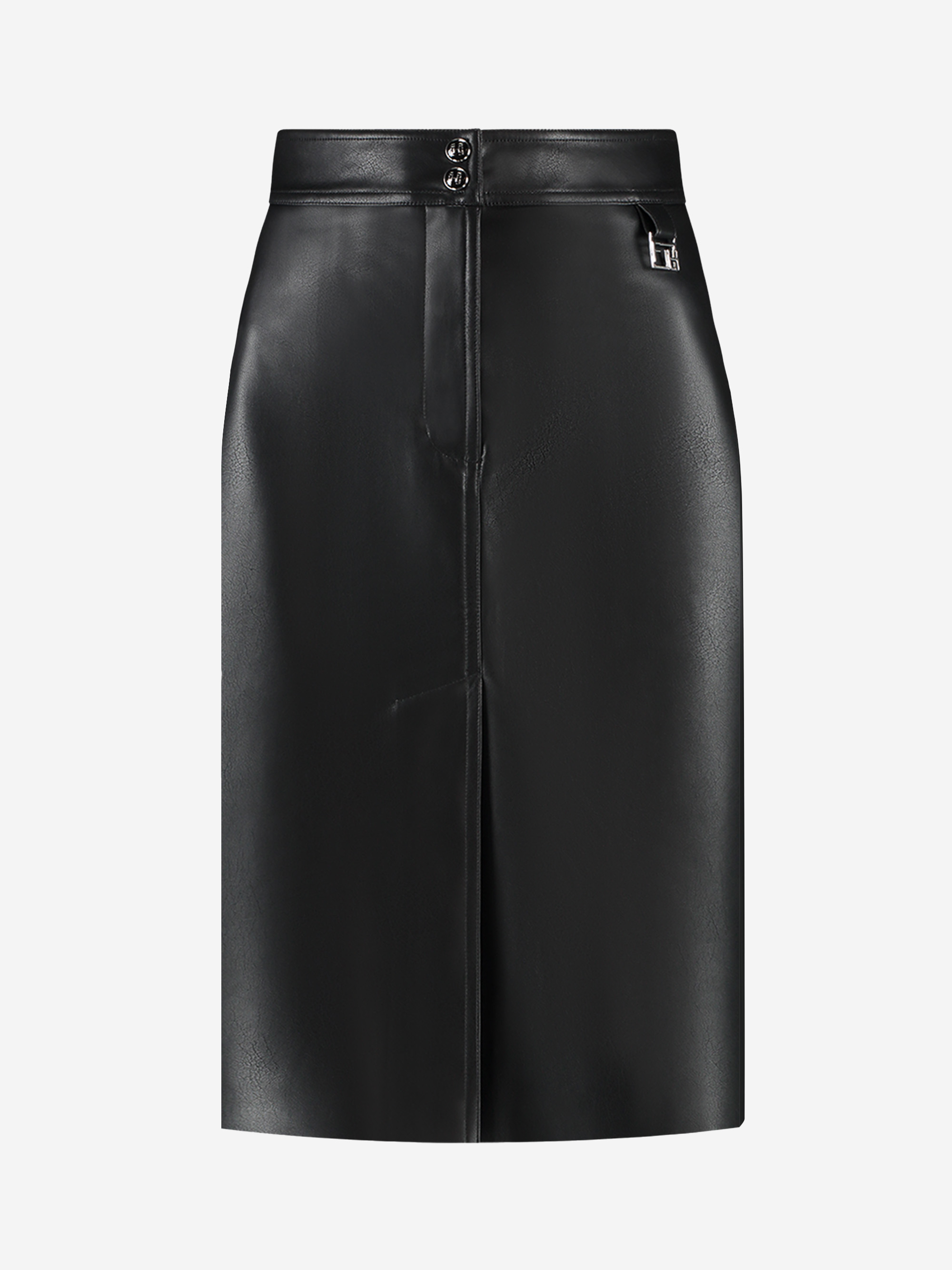 Faux leather skirt with slit