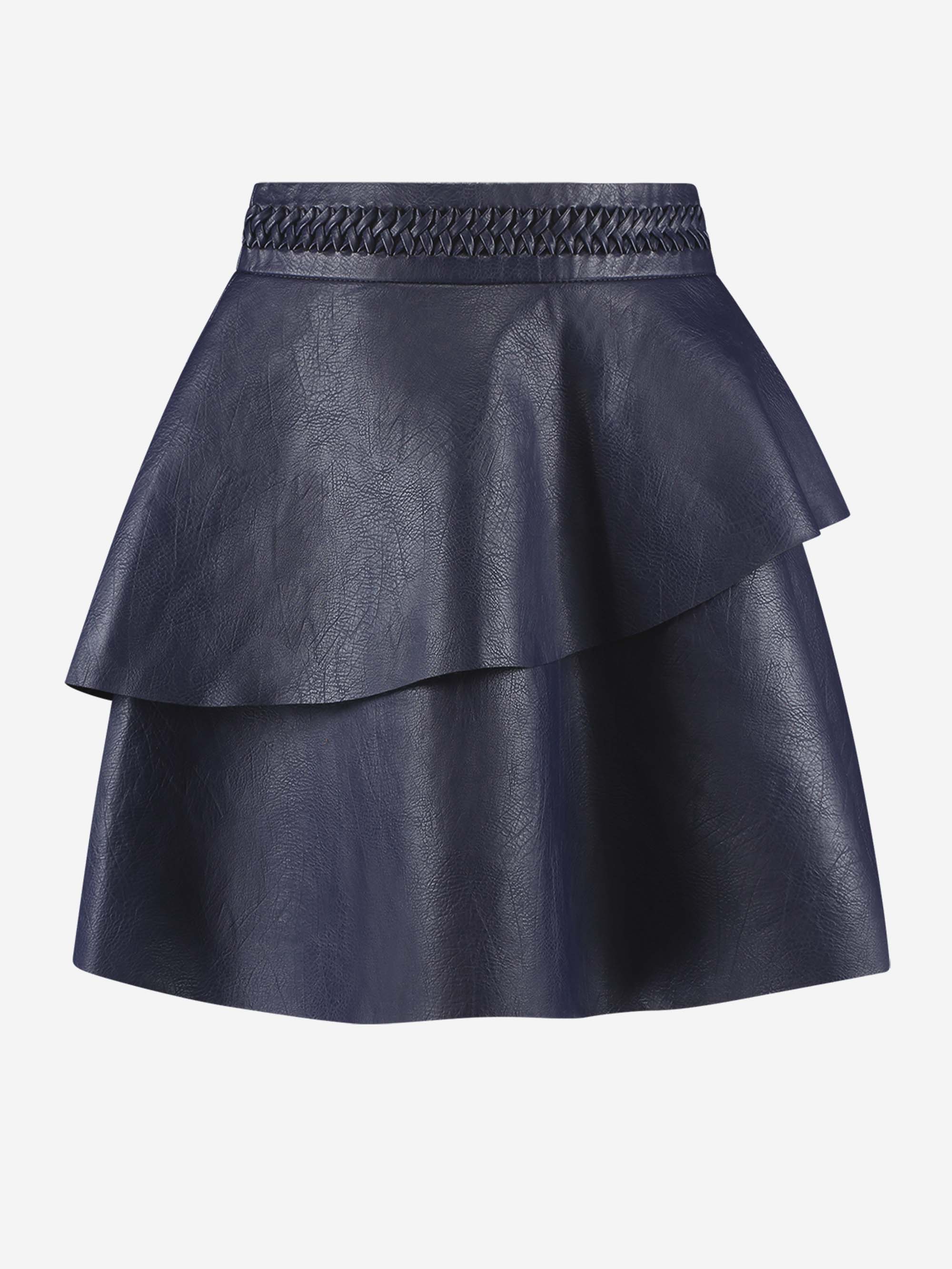Flared vegan leather skirt