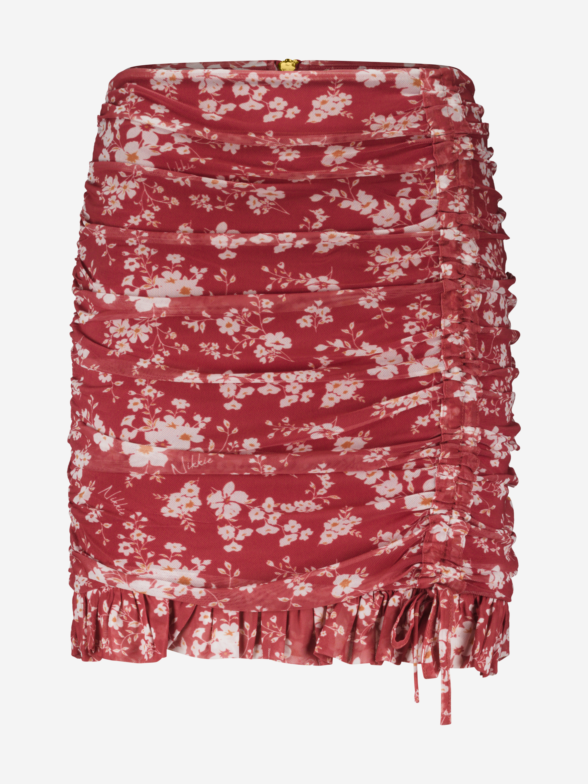 Fitted skirt with floral print