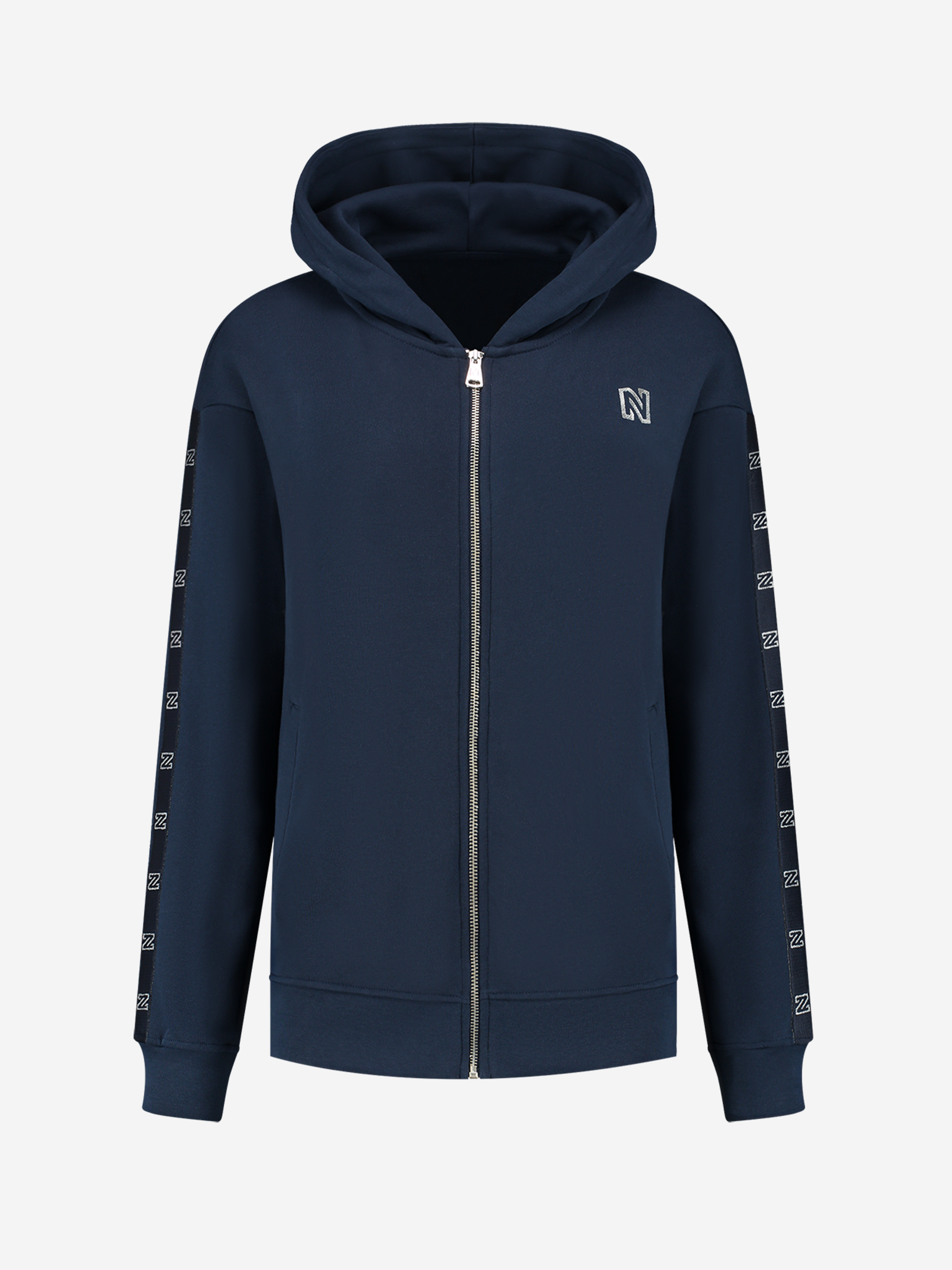 Zip hoodie with foil N logo 