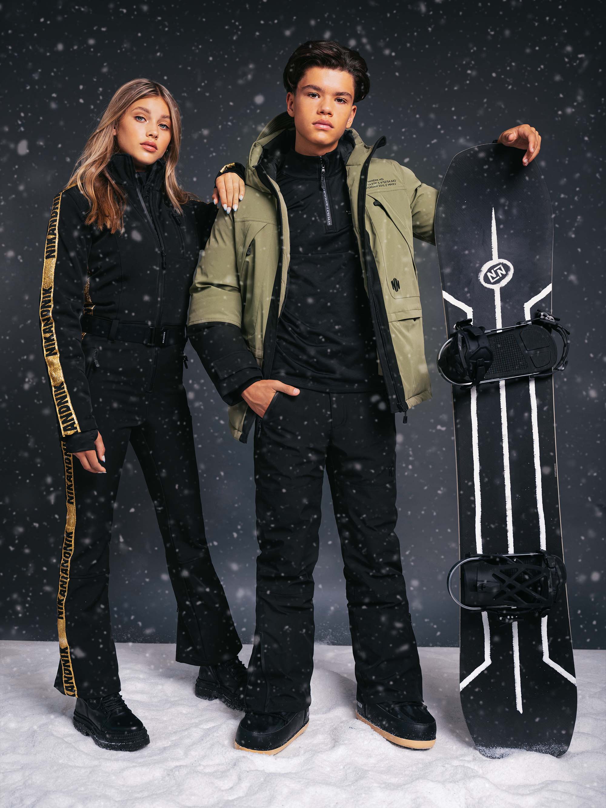 Ski-jas met zakken en capuchon