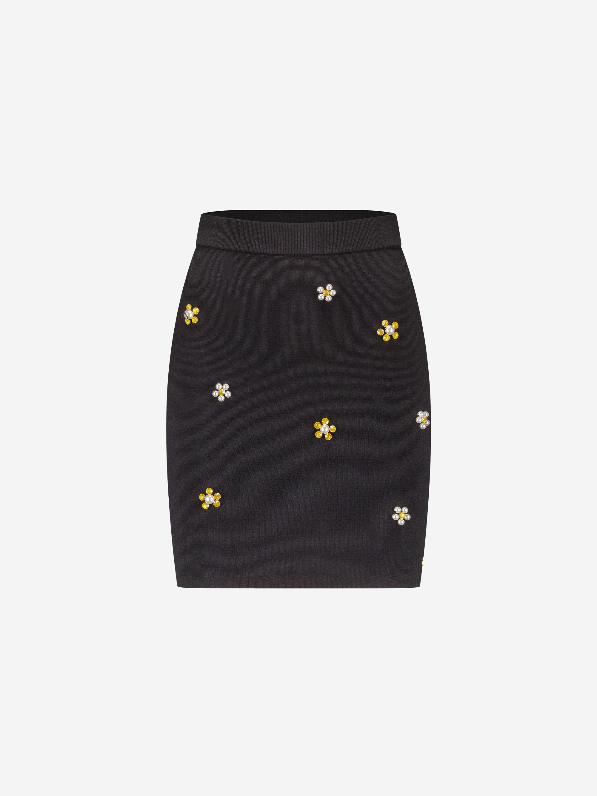 Skirt with rhinestones and pearls