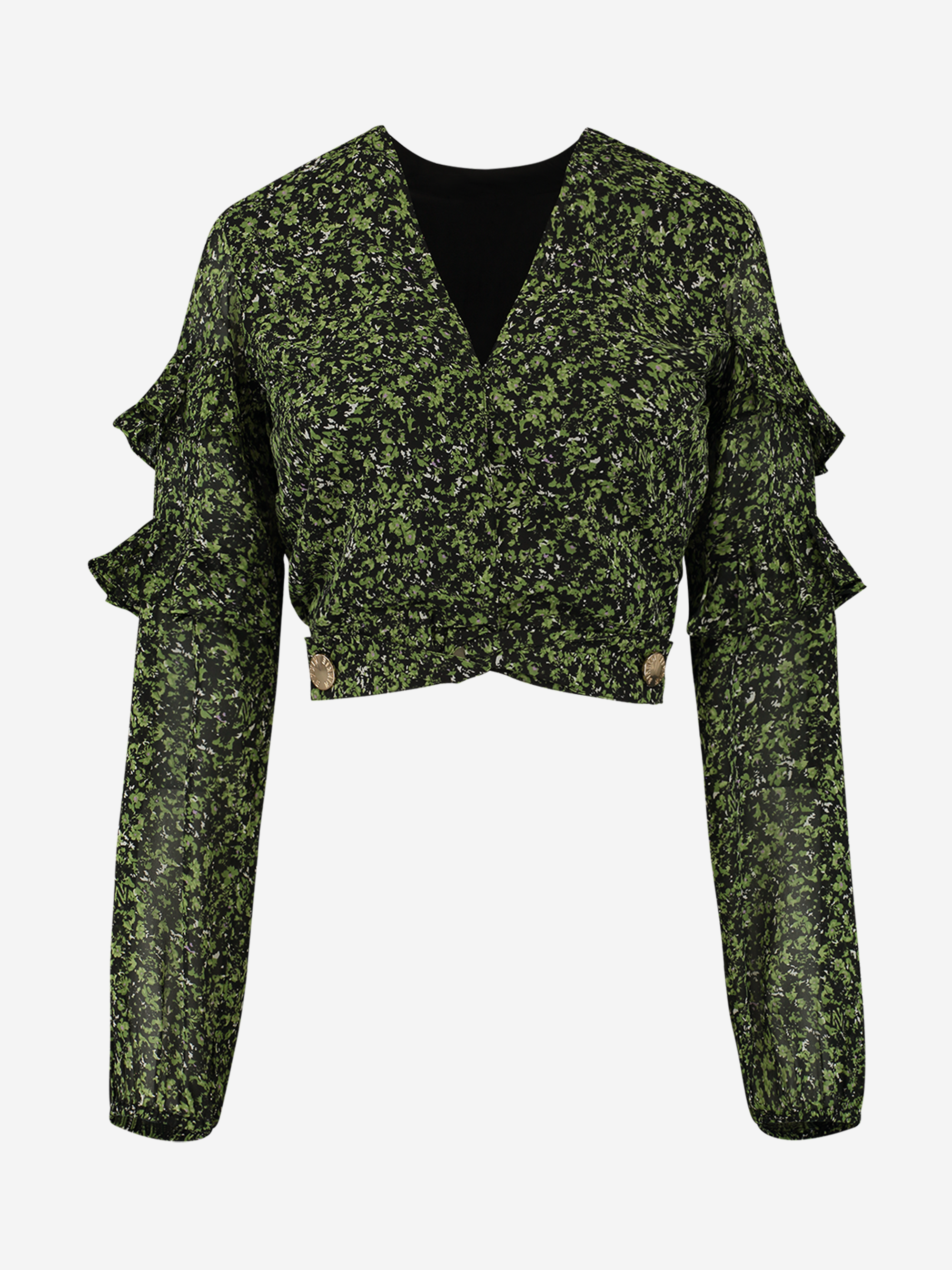 Flower print Blouse with ruffles 