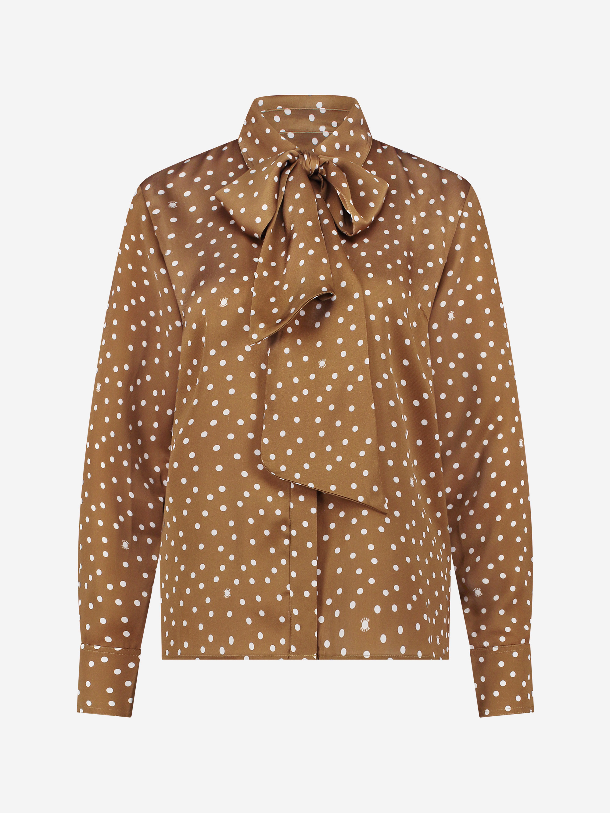 Blouse with dots and tie cord