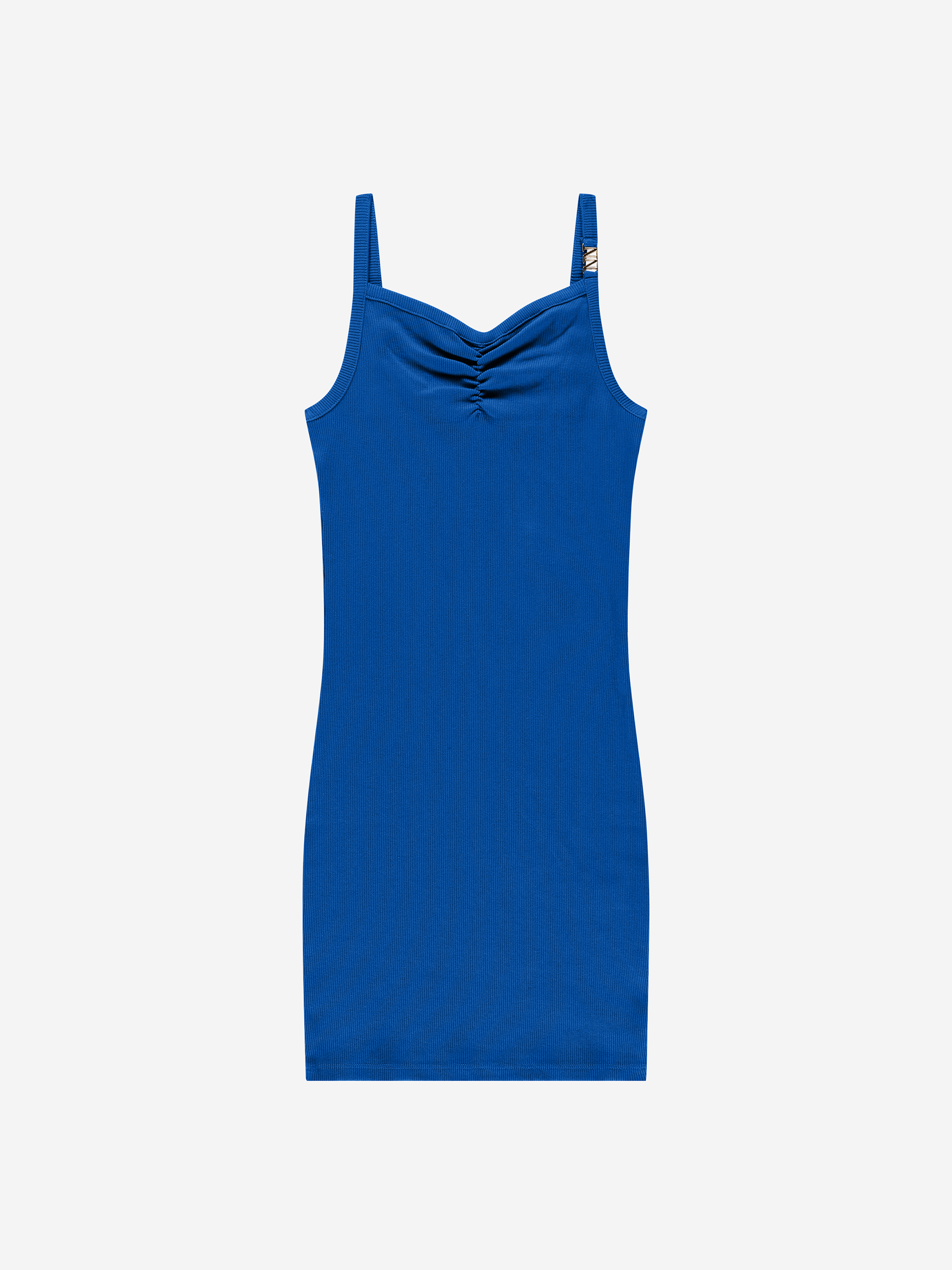 Ribbed dress with draped detail
