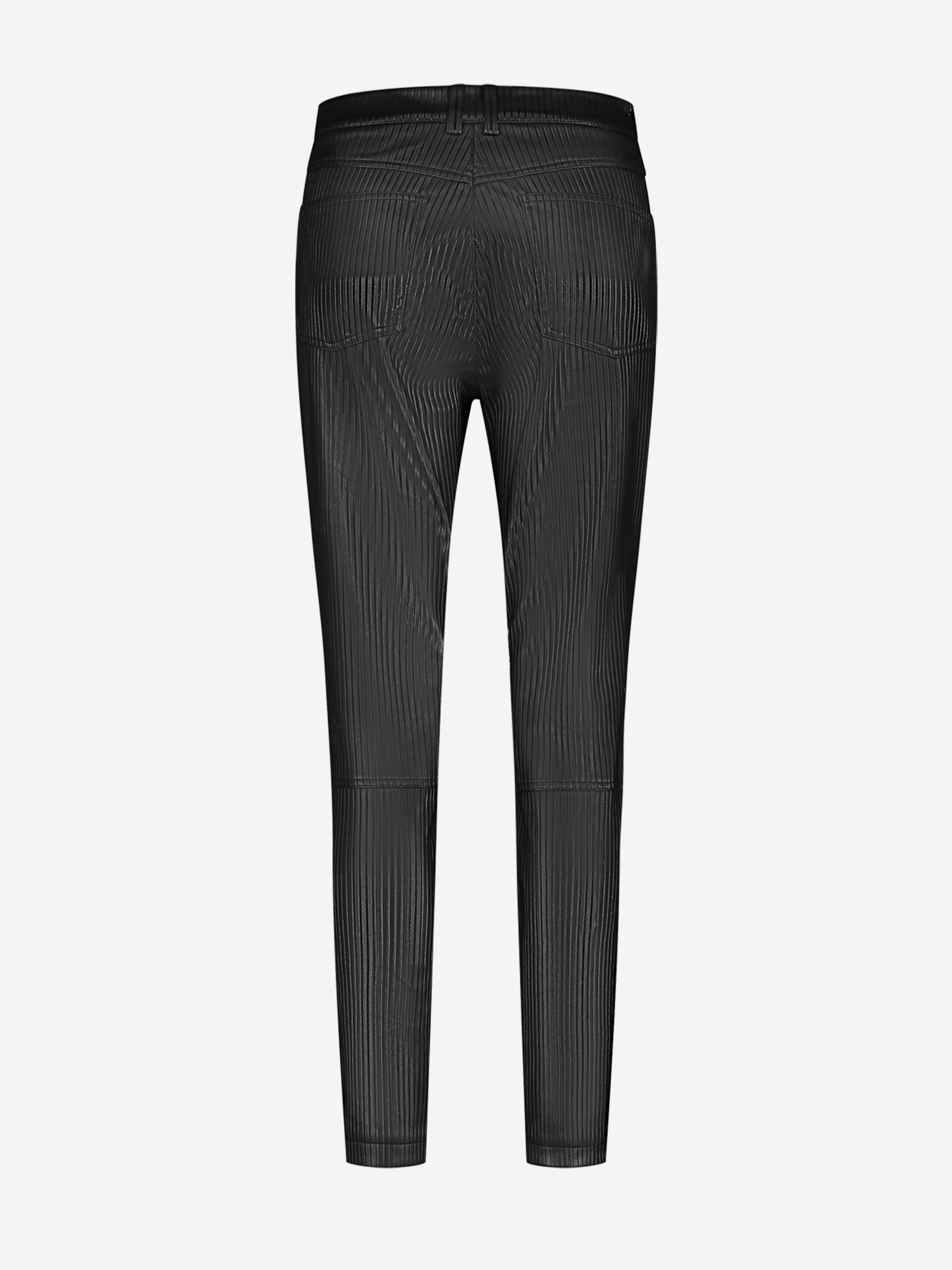 Straight vegan leather trousers with mid rise 
