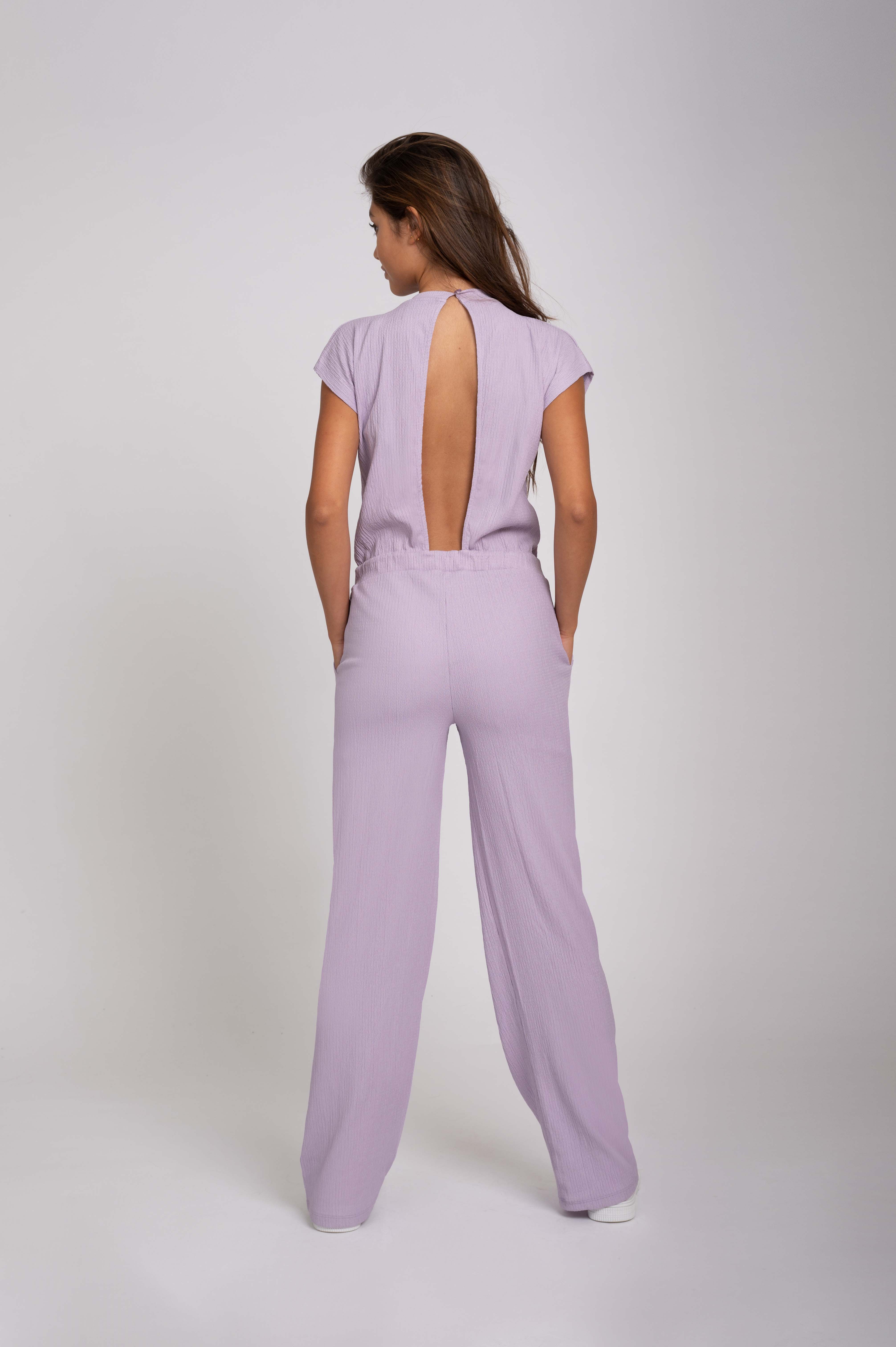 Jumpsuit with elastic waistband