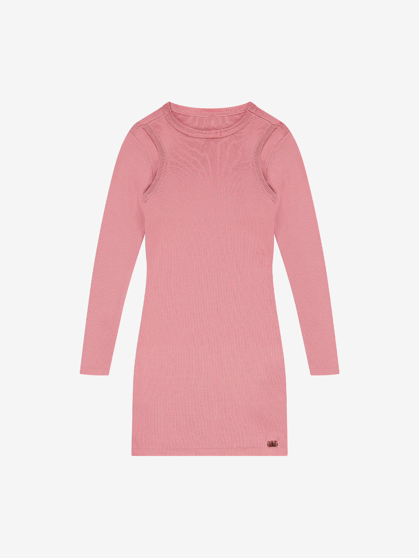 Fitted dress with ribbed details