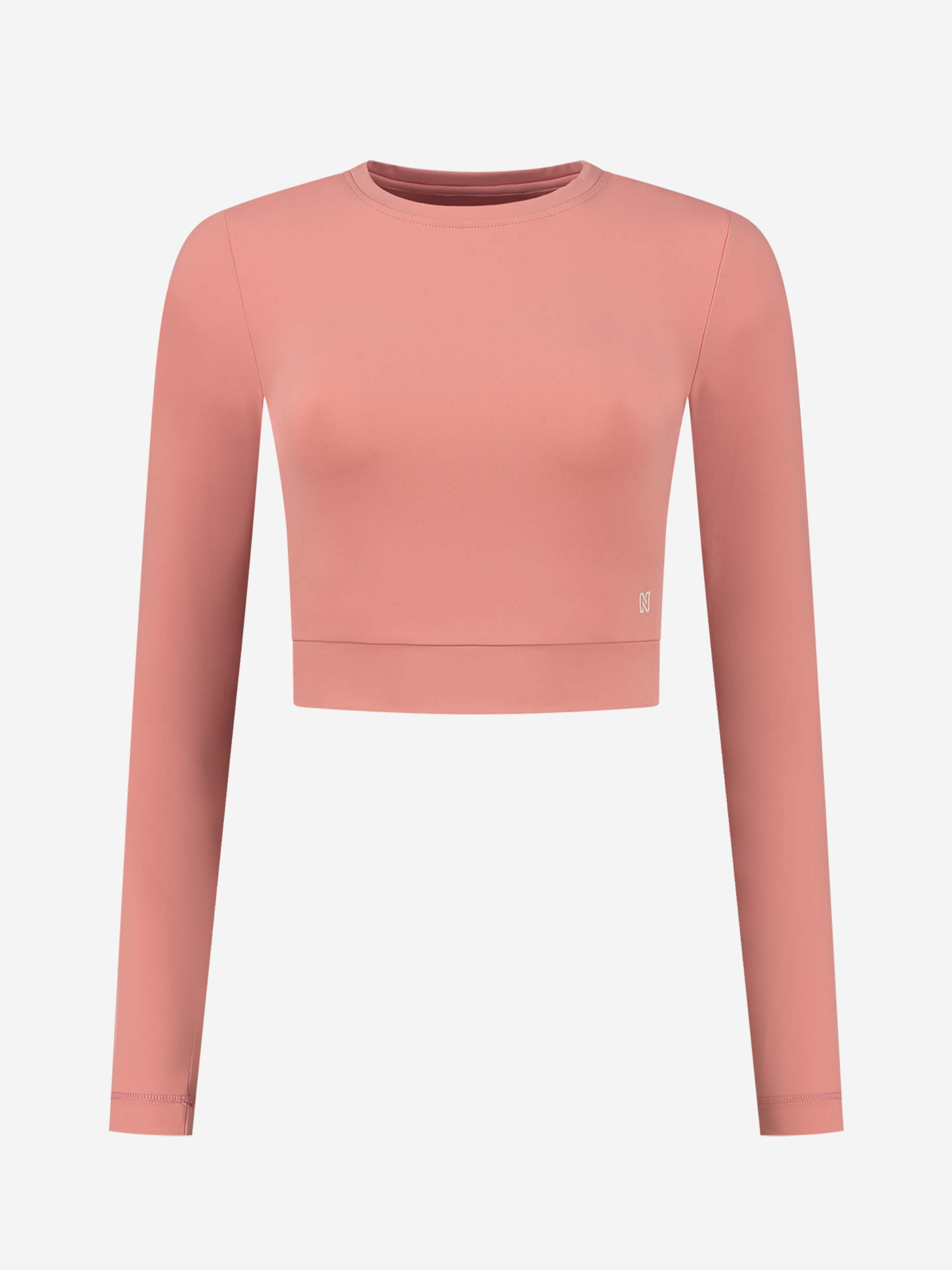 Sport cropped top with long sleeves