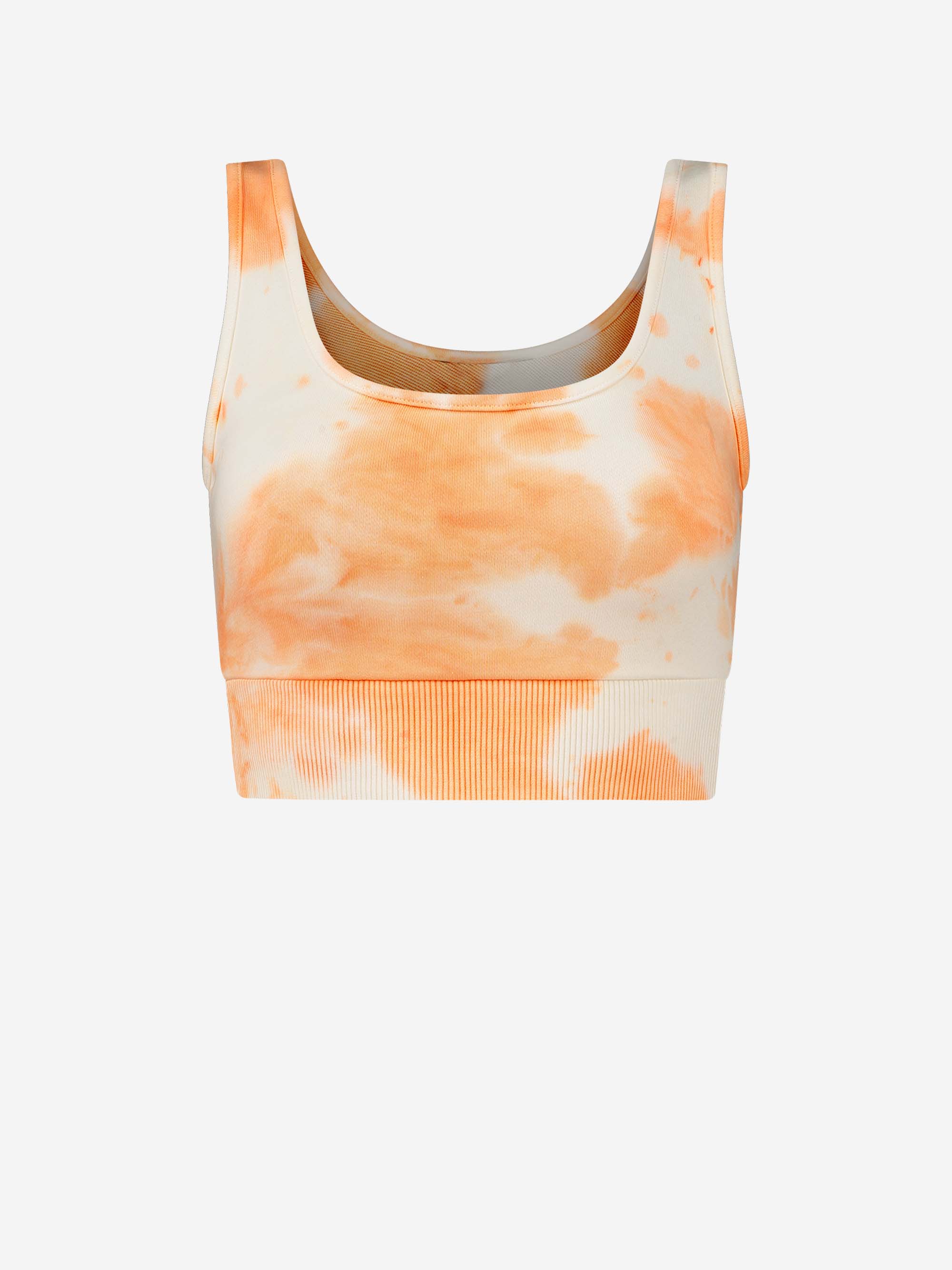 Korte aangesloten top met tie dye print