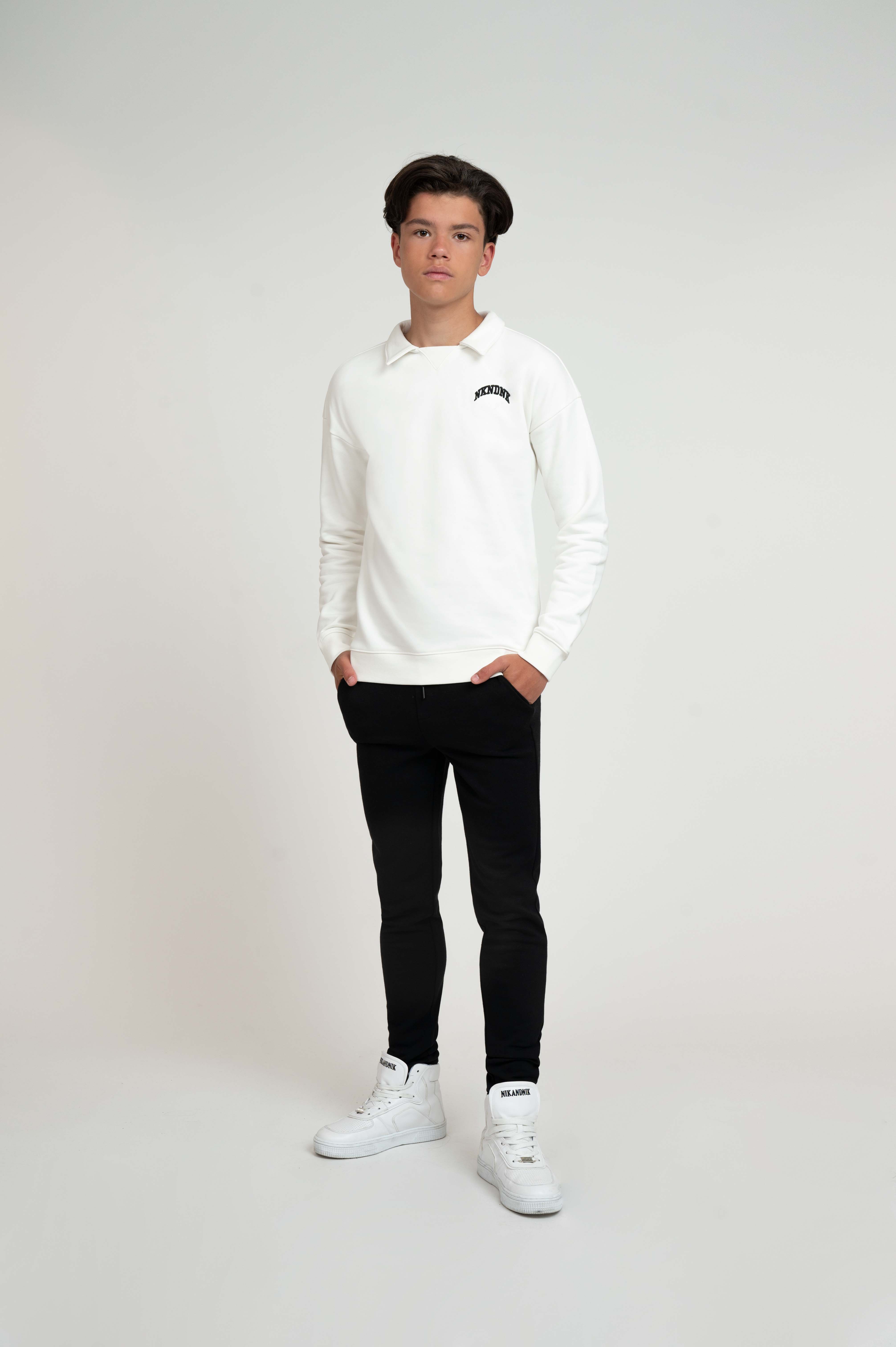 Mid rise broek met elastische tailleband 