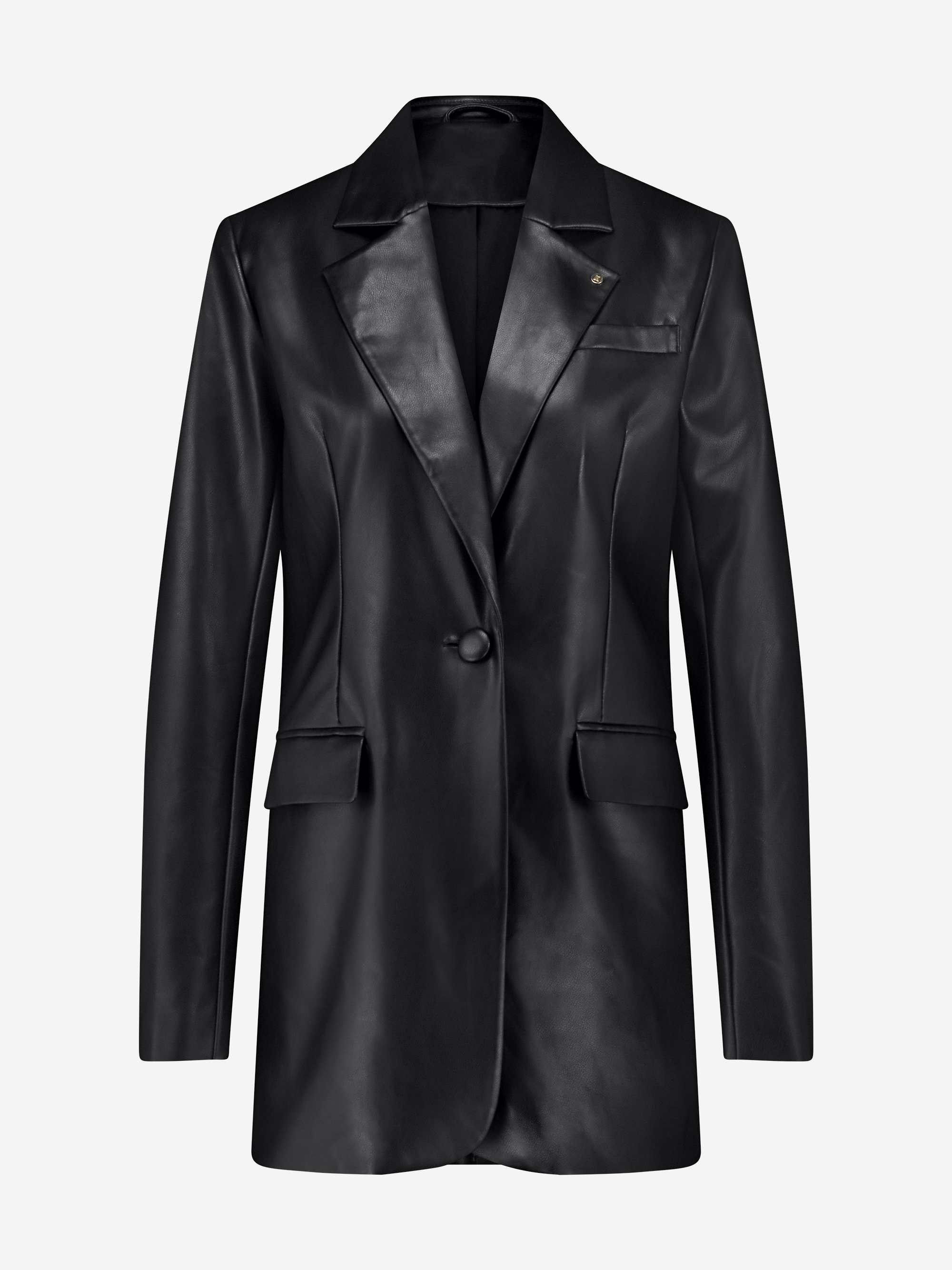 Oversized blazer van imitatieleer