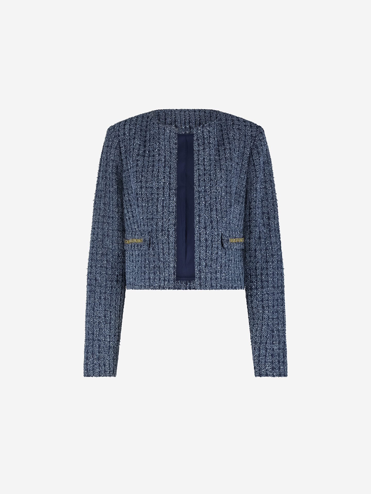Tweed jacket with chain details