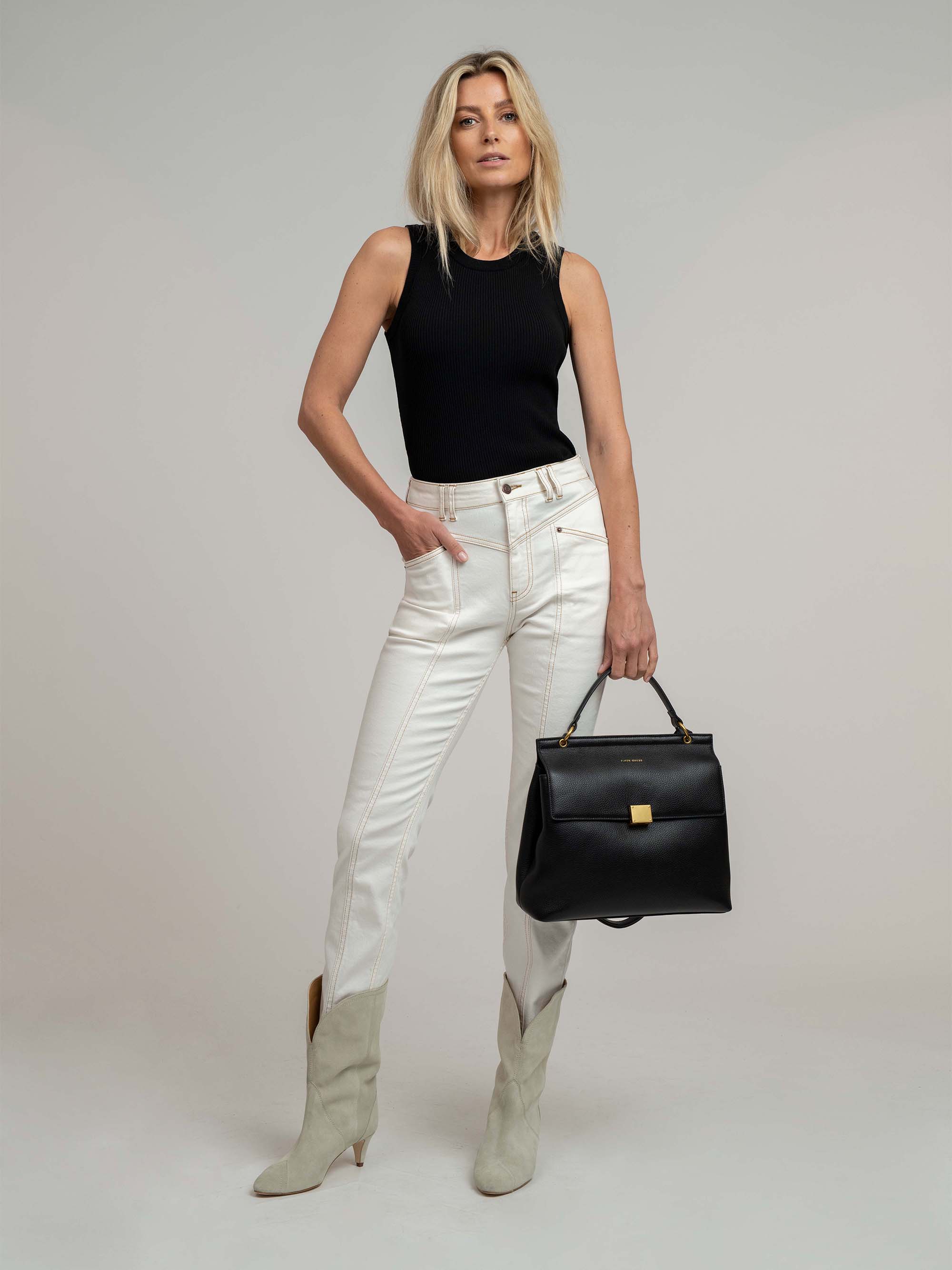 High rise boyfriend jeans
