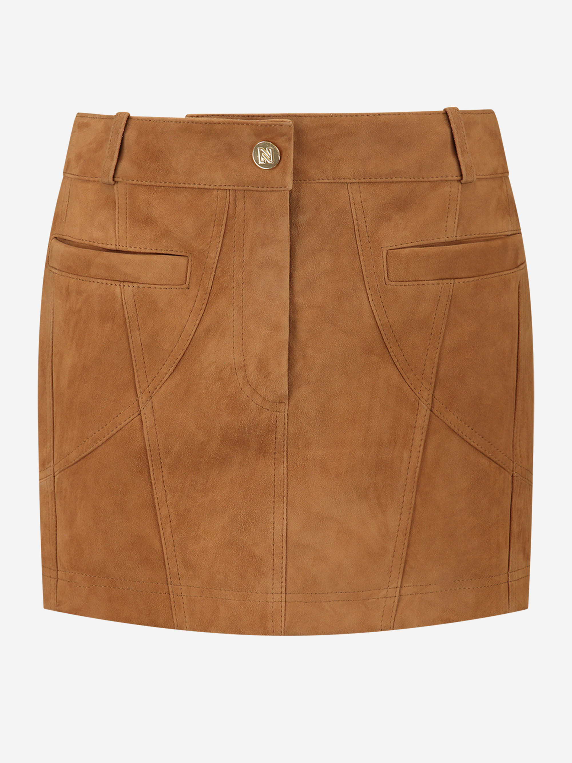 Suede low rise mini skirt