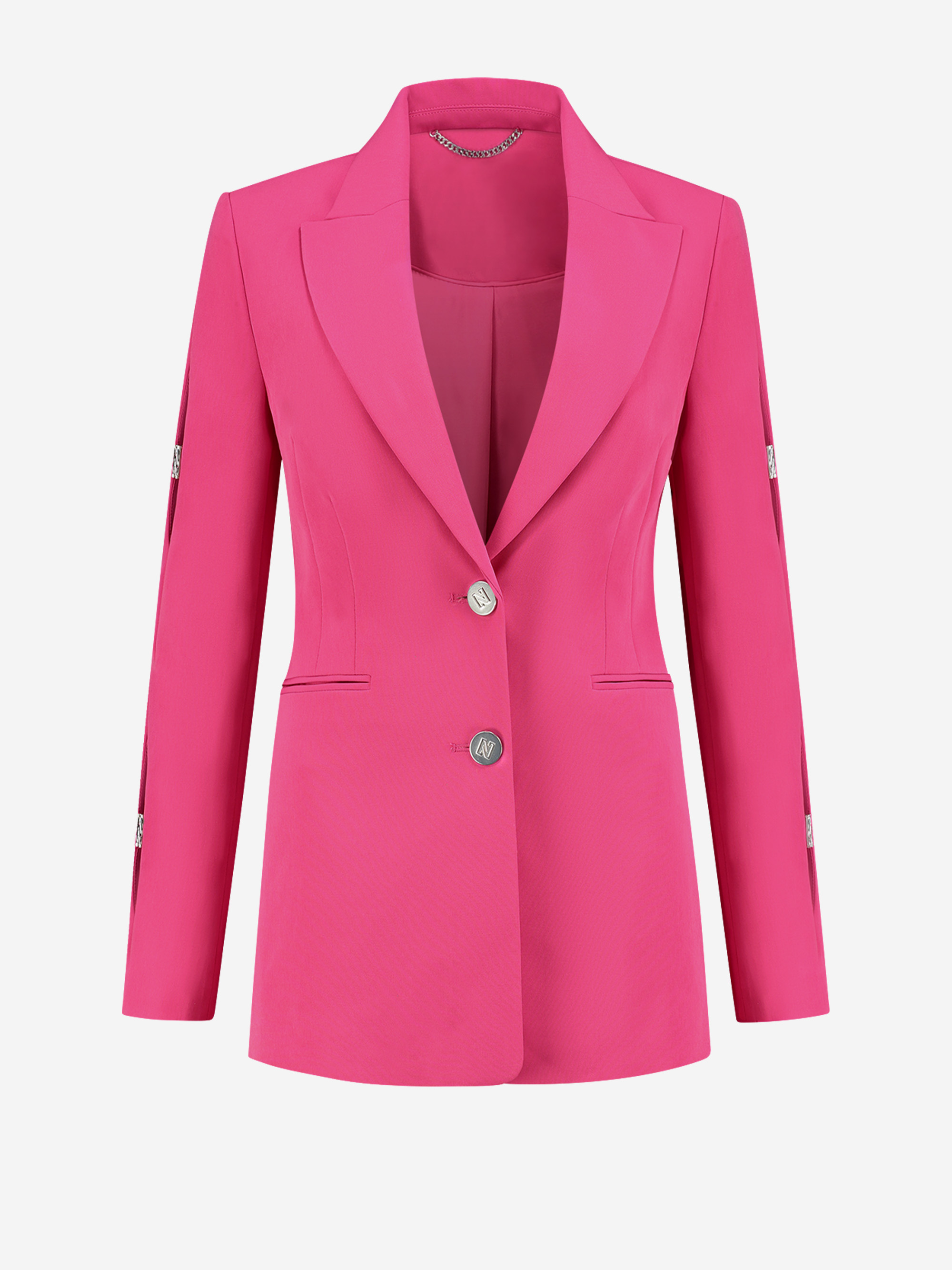 Blazer with open sleeves and N logo