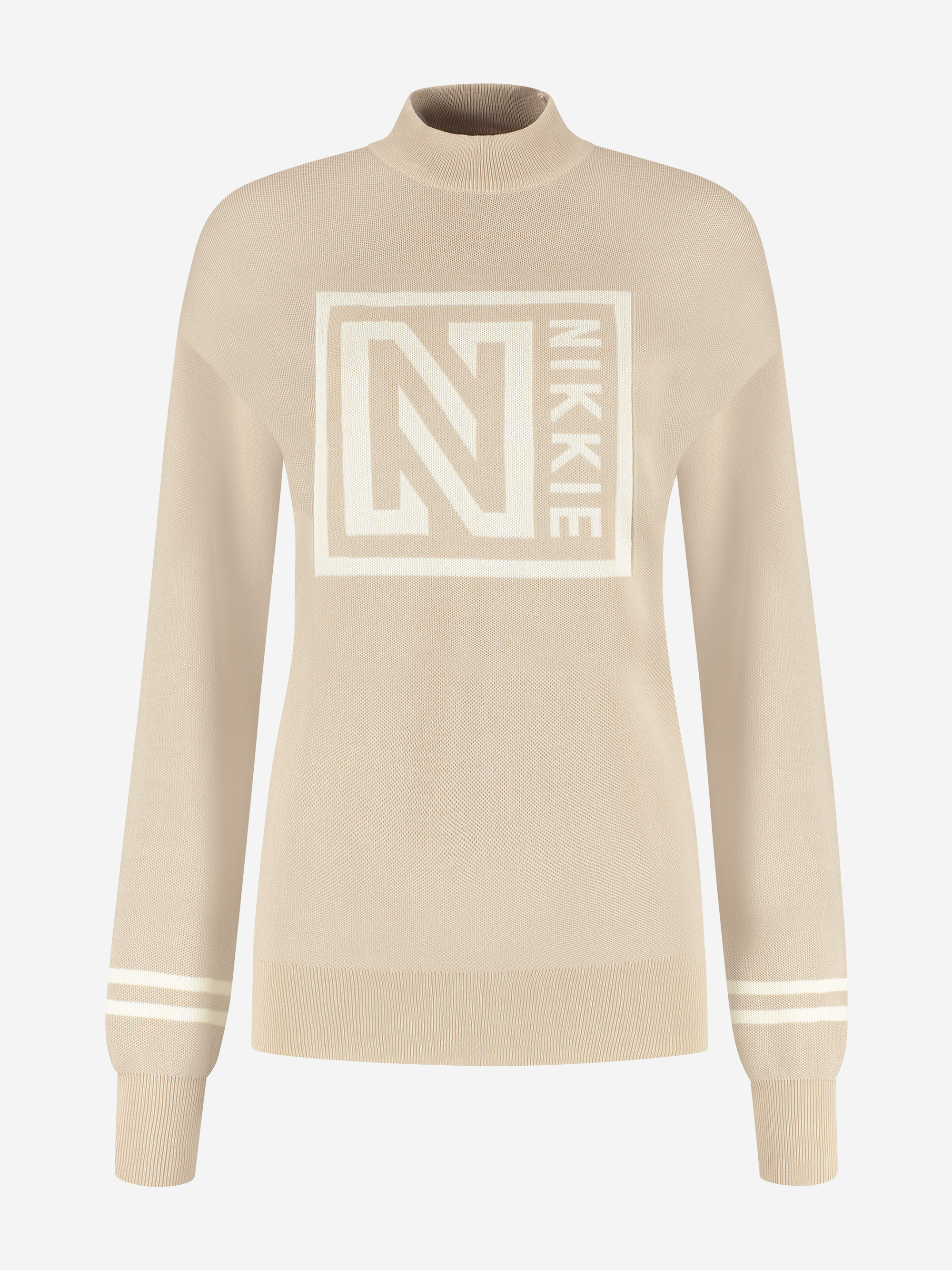 Sweater met hoge hals en logo