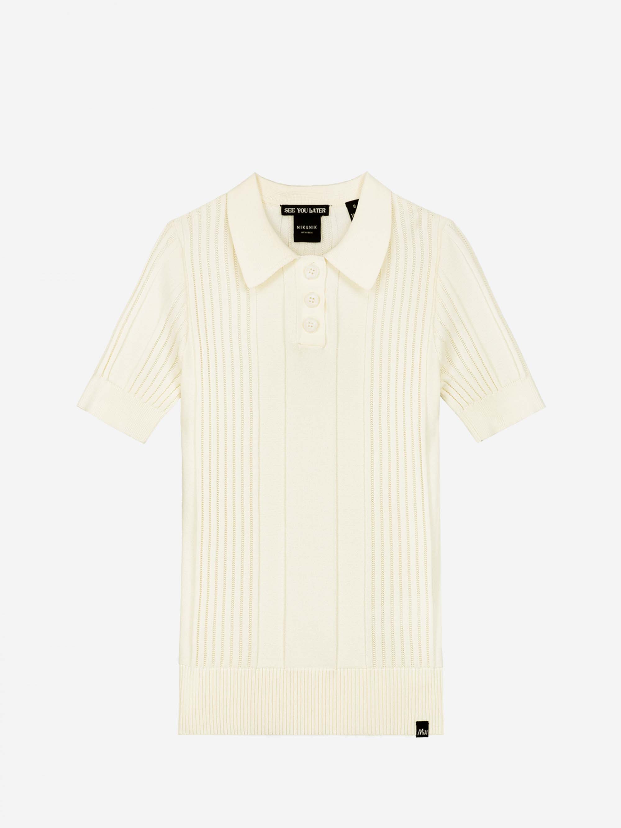 Cable Knit Polo with short sleeves 