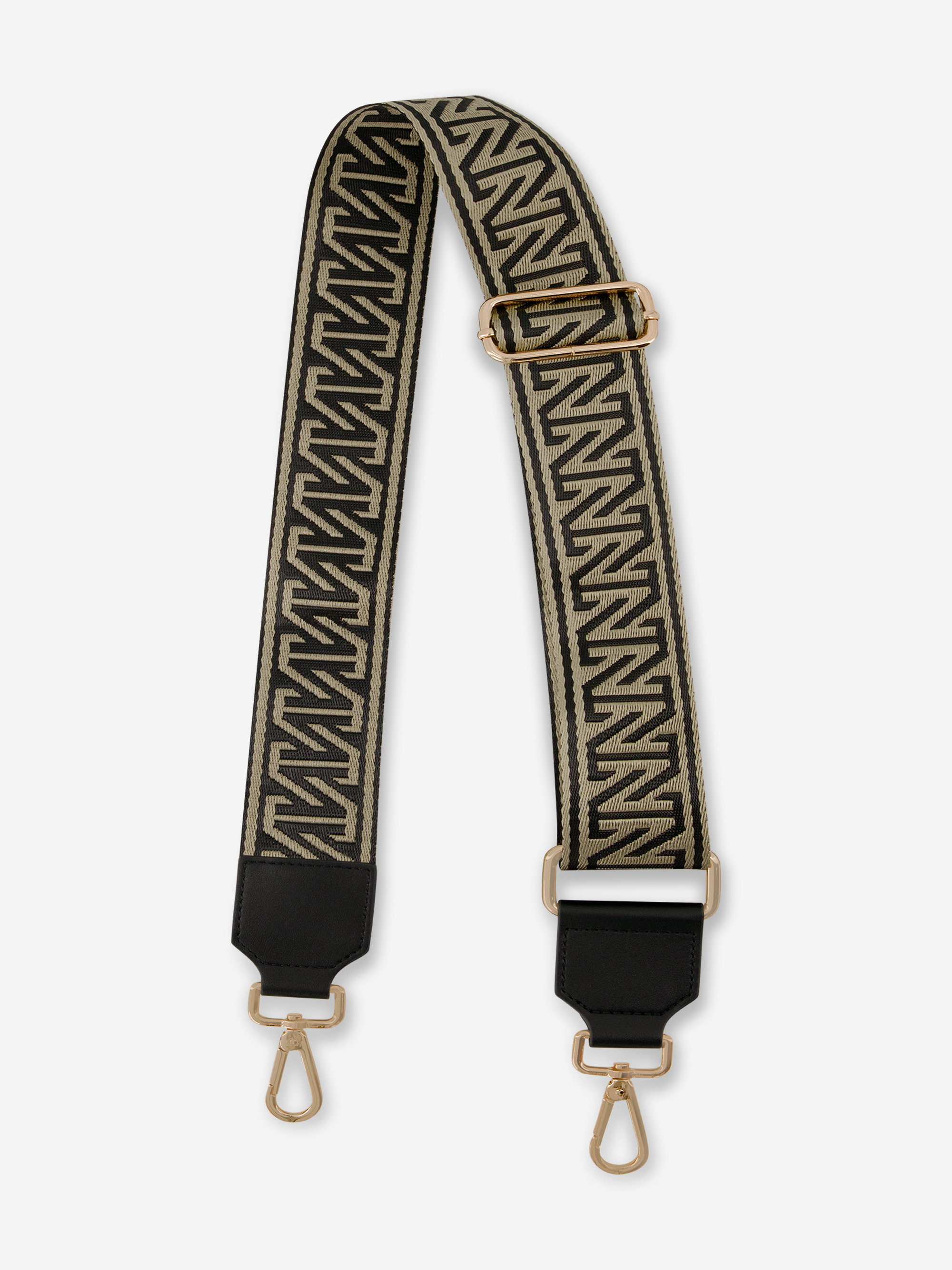 Bag strap with logo pattern