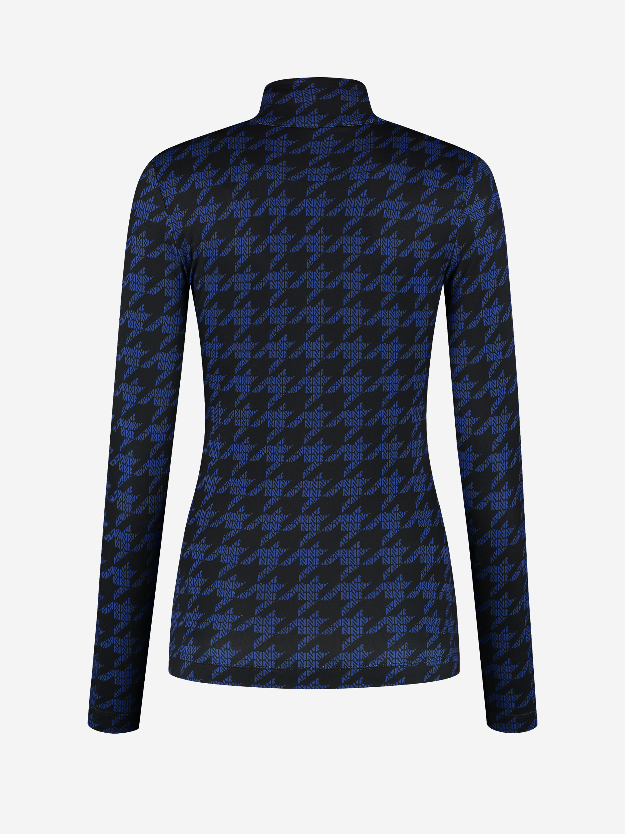 Fitted top with zipper and logo pattern