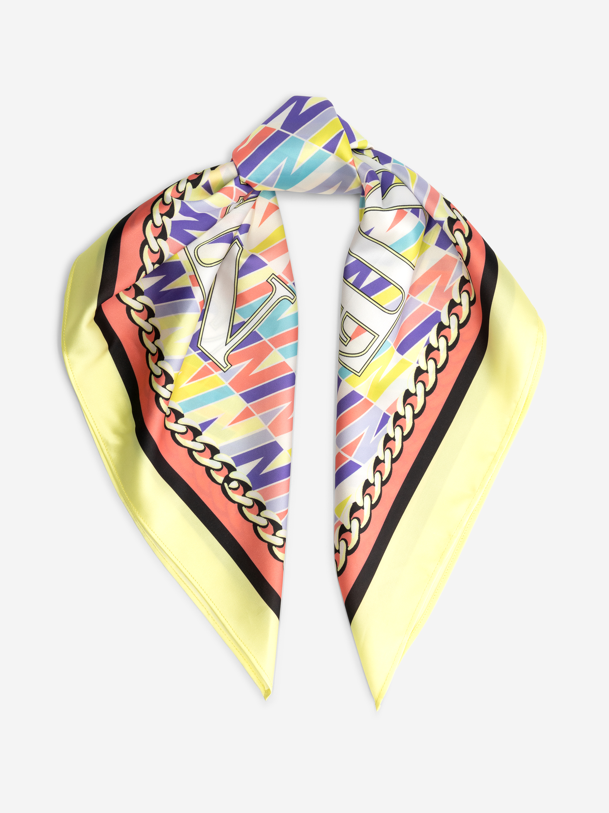  Satin look Scarf with print