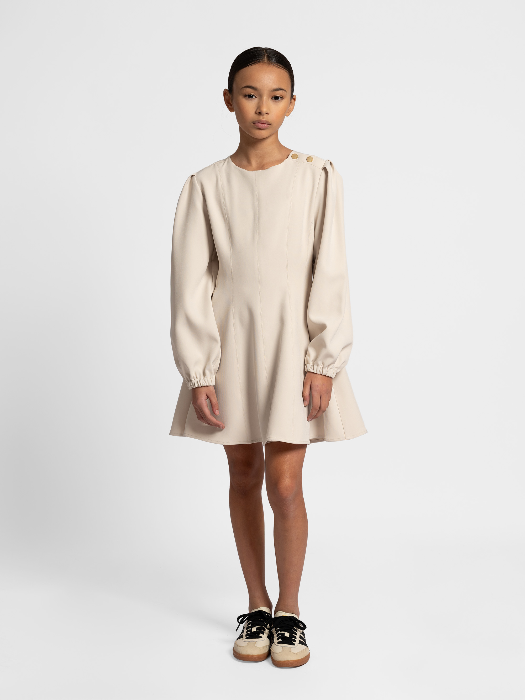 A-line dress with button detail