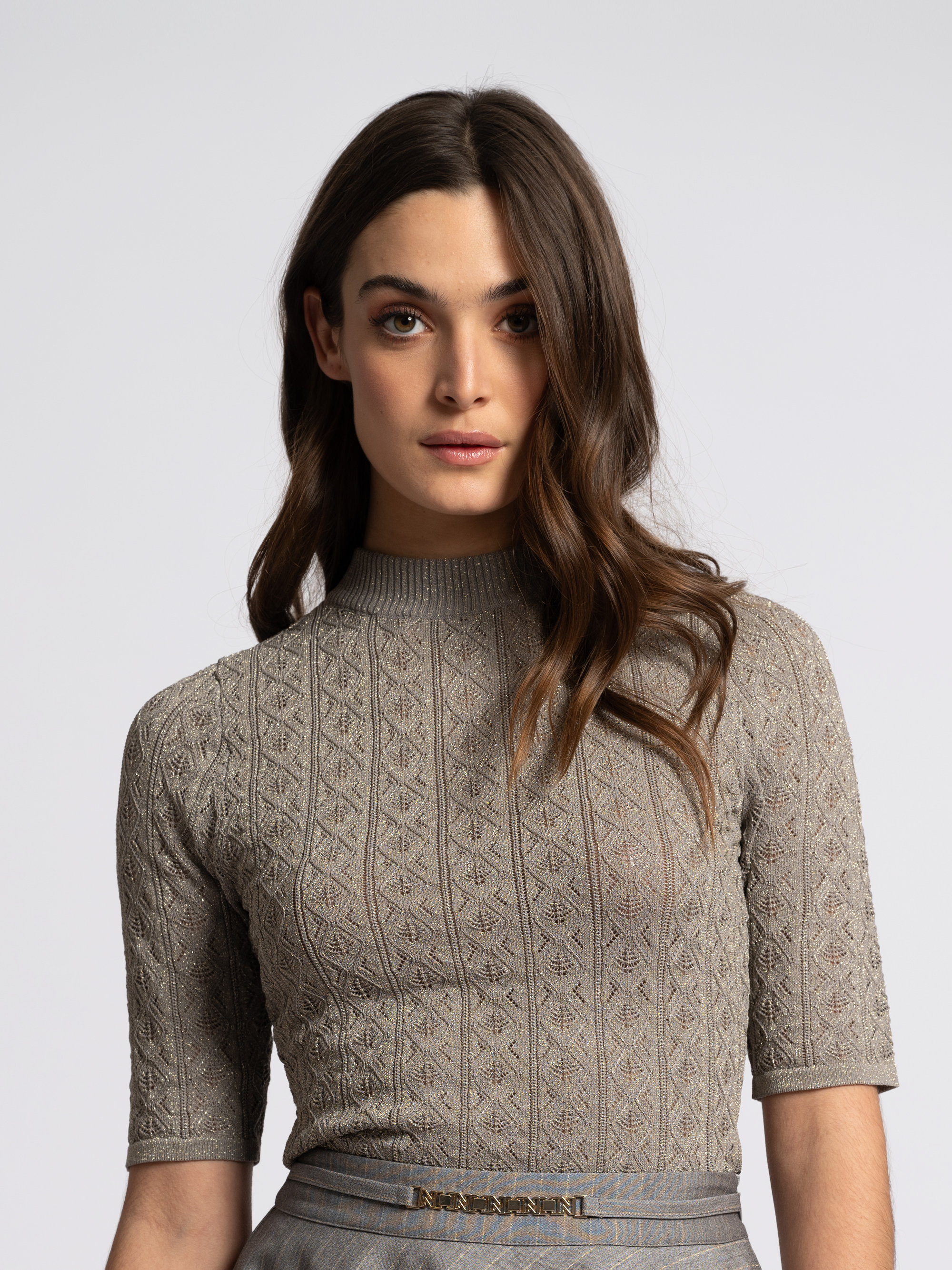 Opengebreide top 
