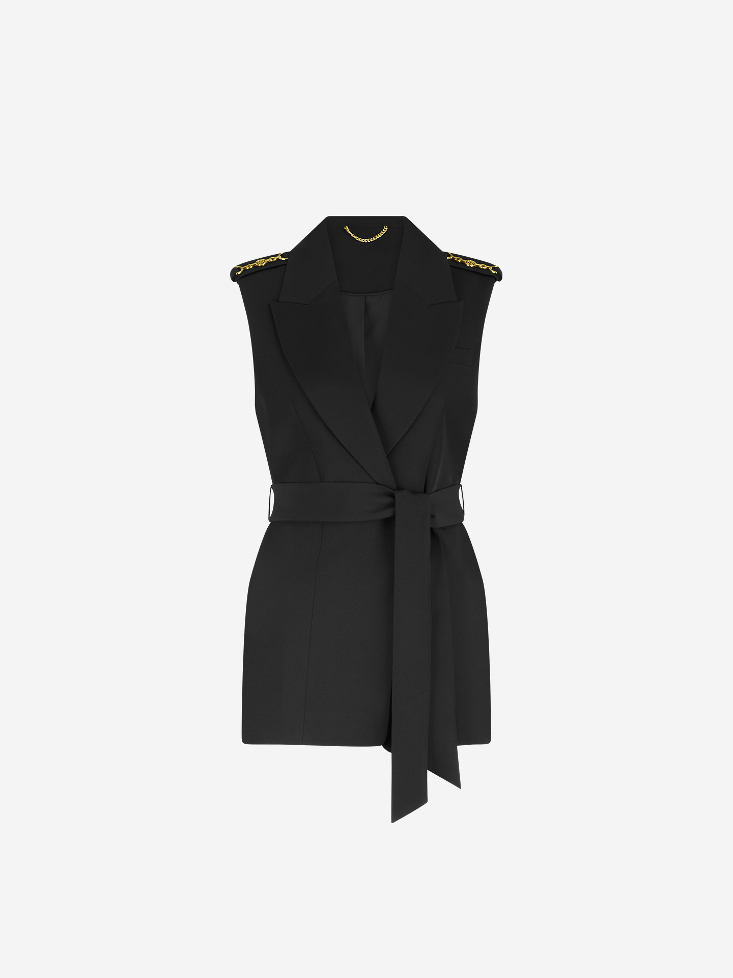 Waistcoat with belt and chain details