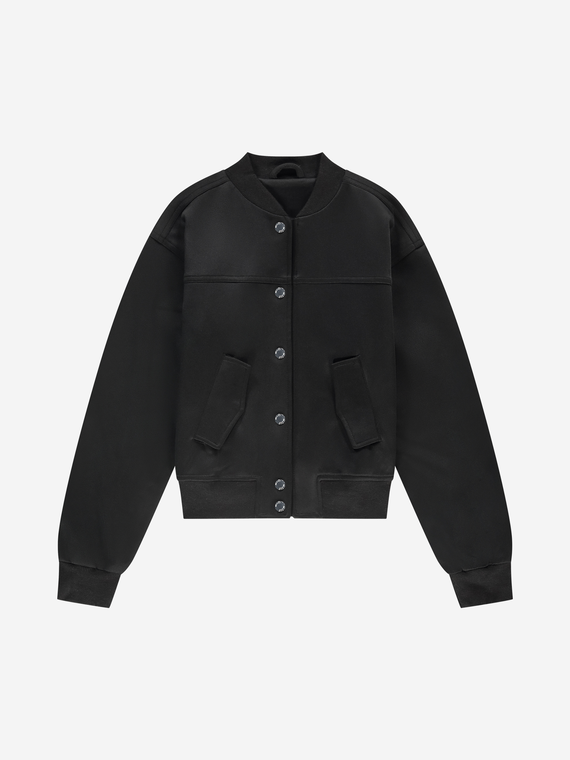 Bomber jacket with elastic waistband