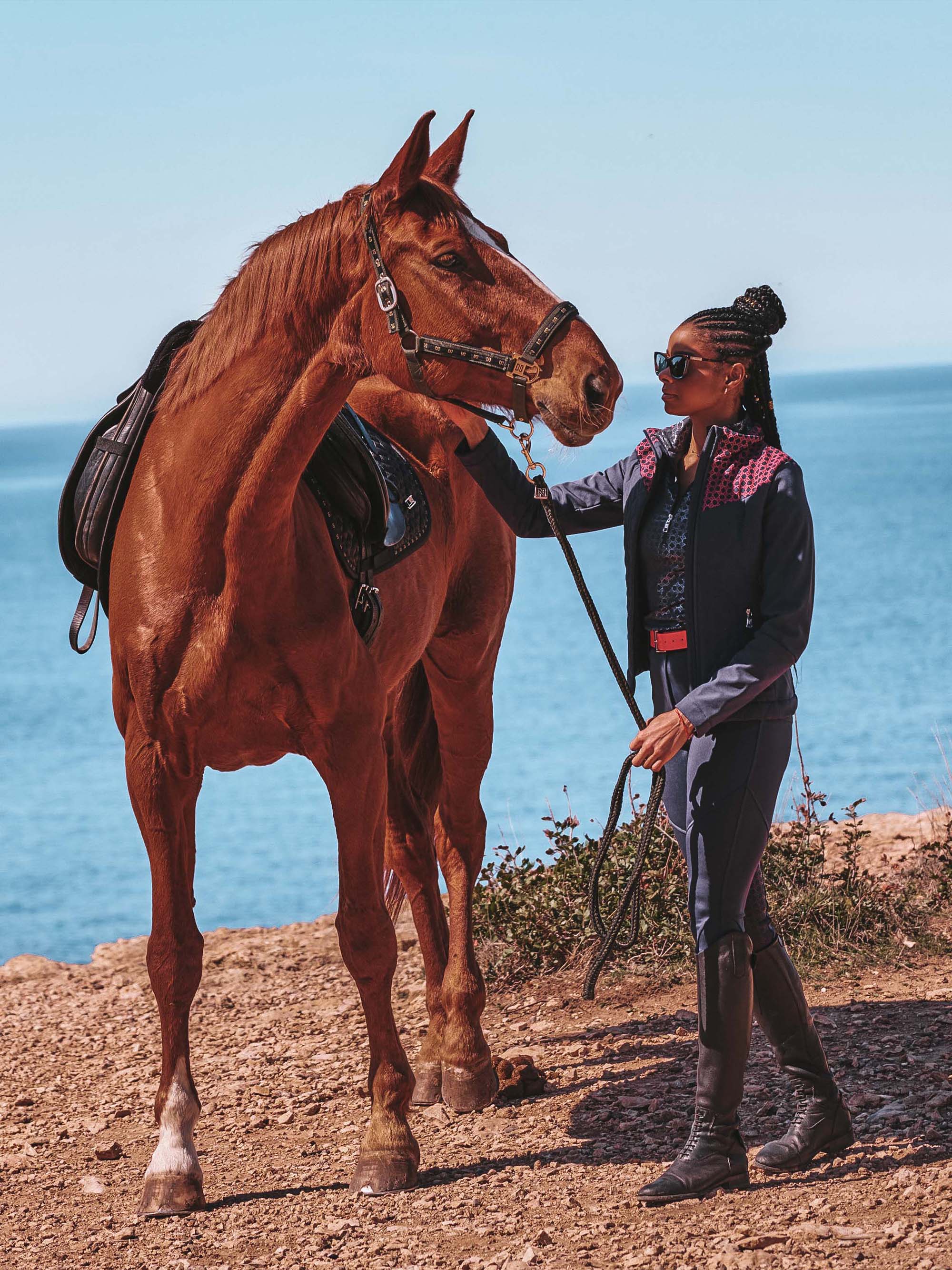High waist riding breeches with silicone N monogram 