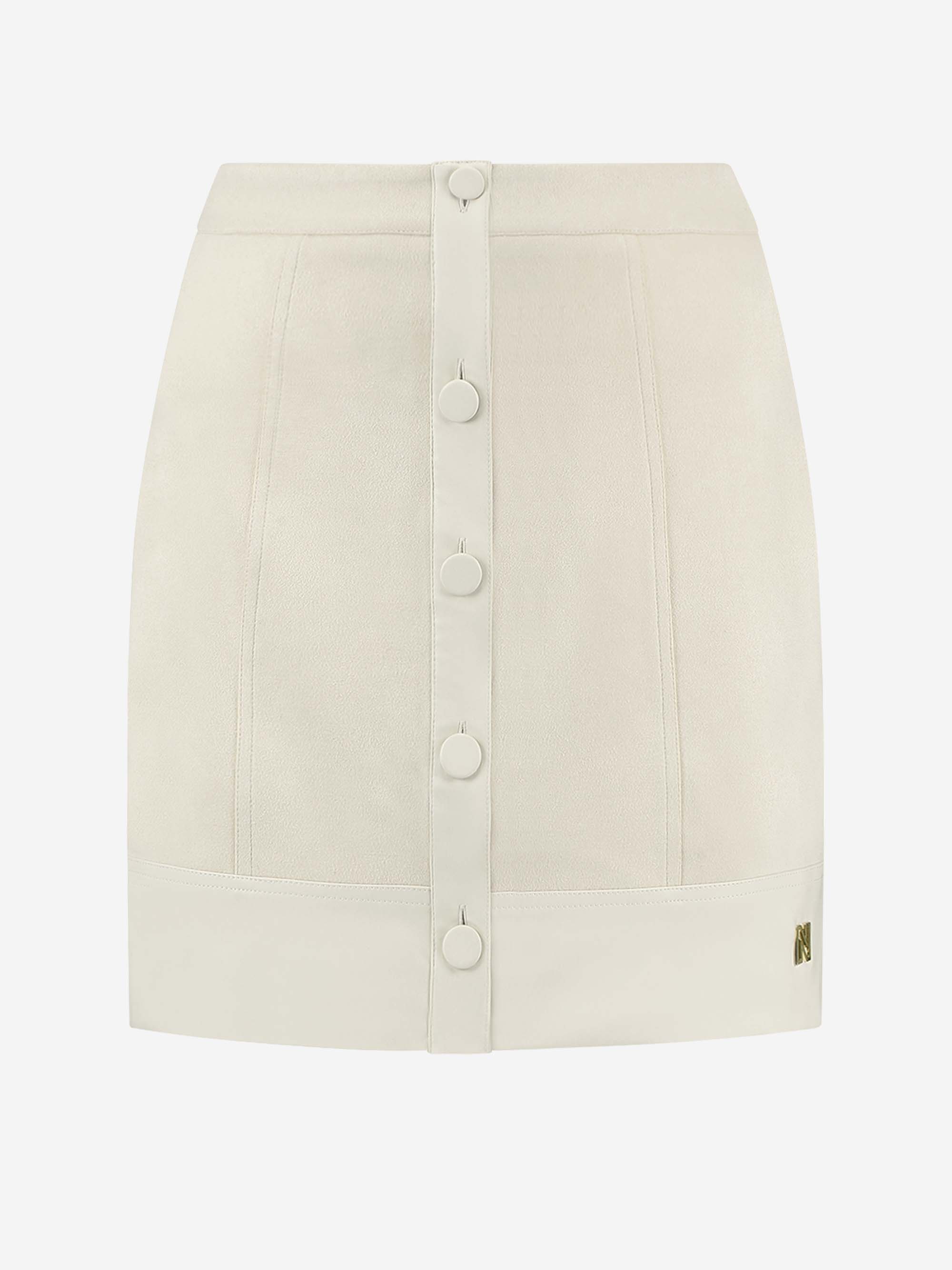 Suede look skirt with high rise