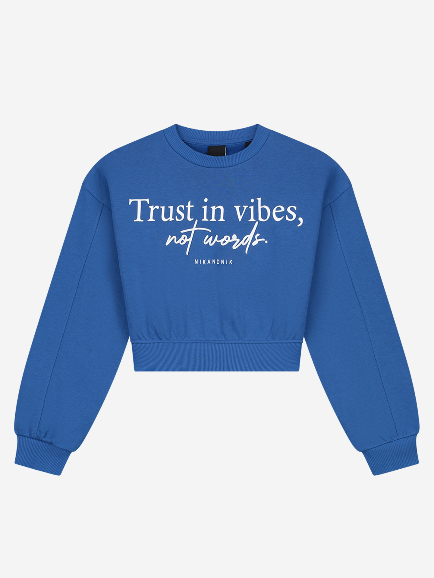 Korte sweater met tekst