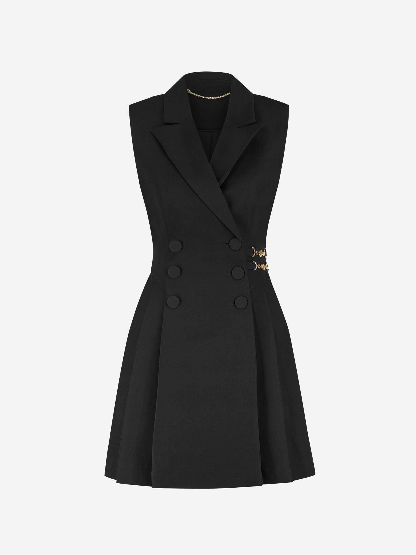 Sleeveless A-line blazer dress