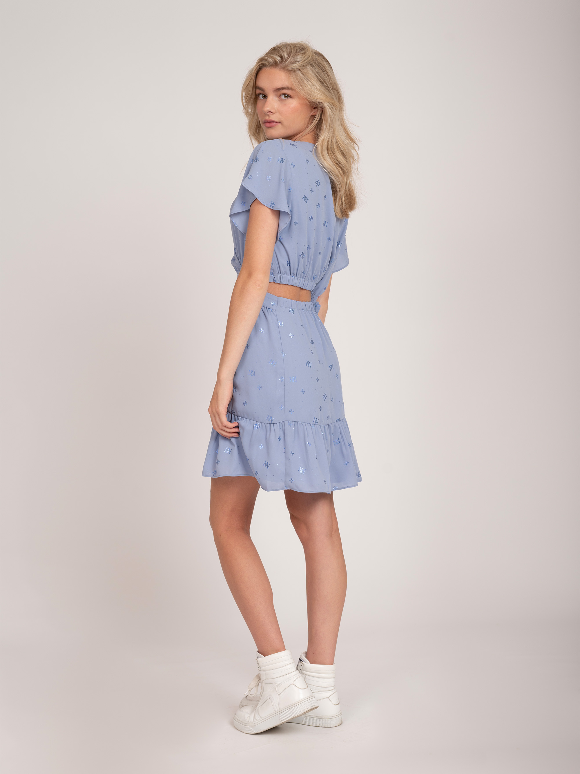 Dress with logo pattern