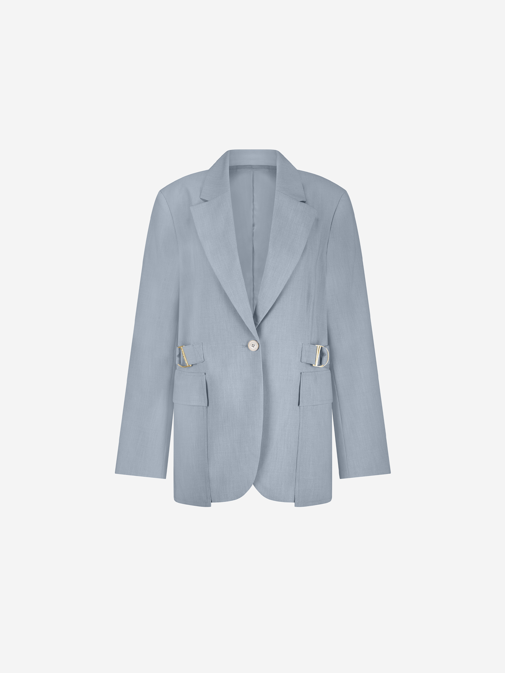 Melange blazer with waistband