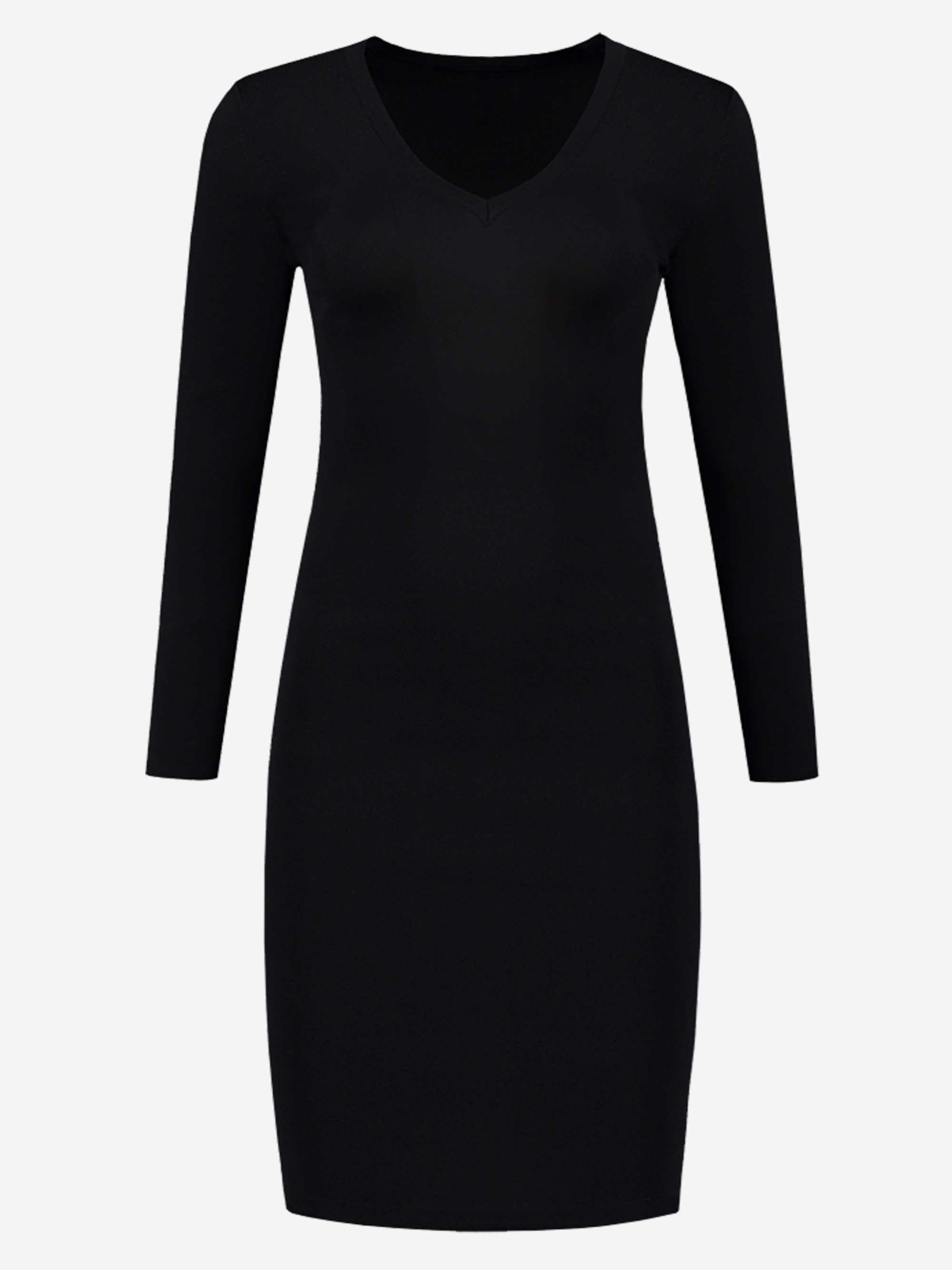 Black dress with v-neckline