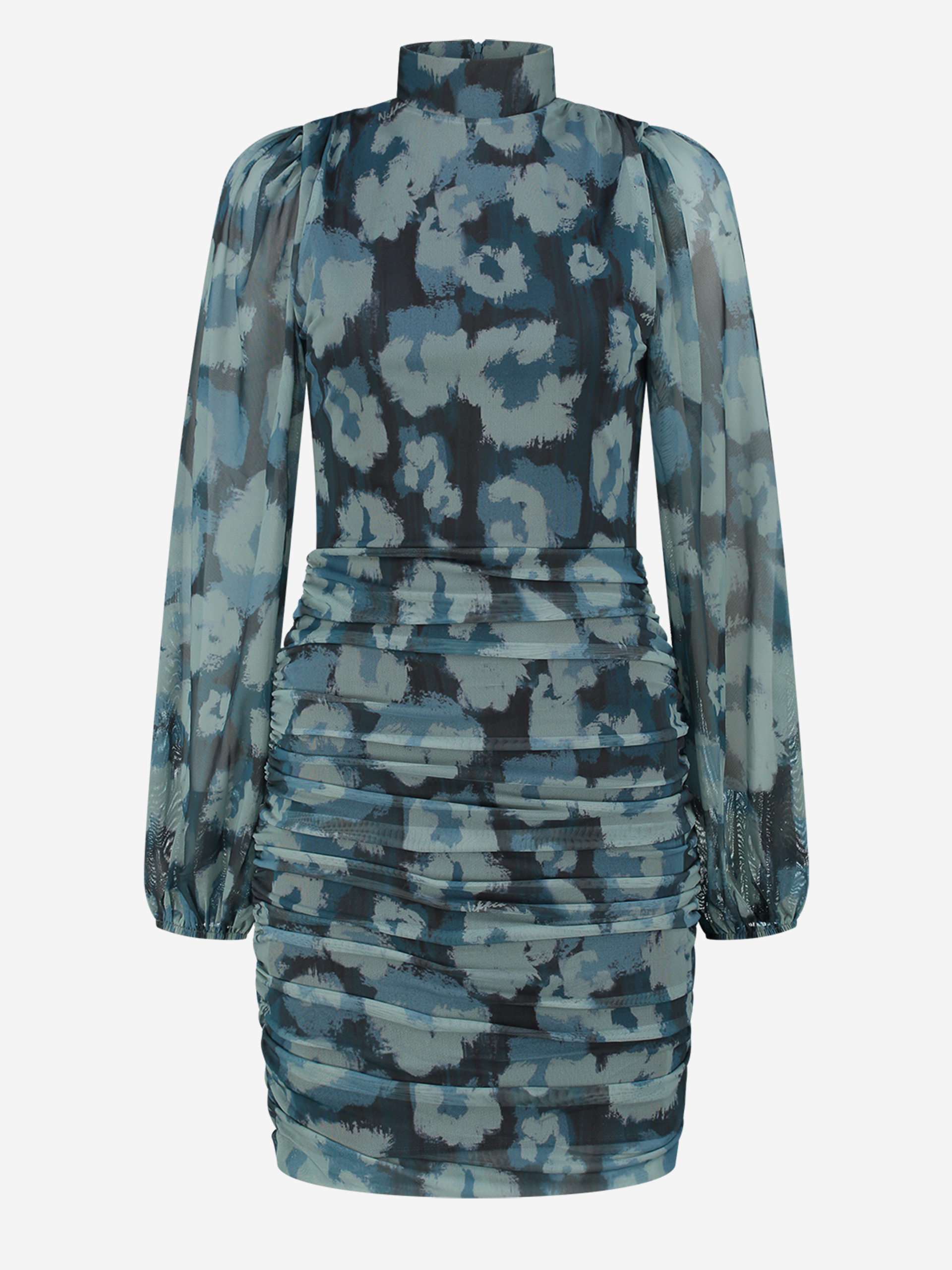 Mesh leopard print dress with tight fit 