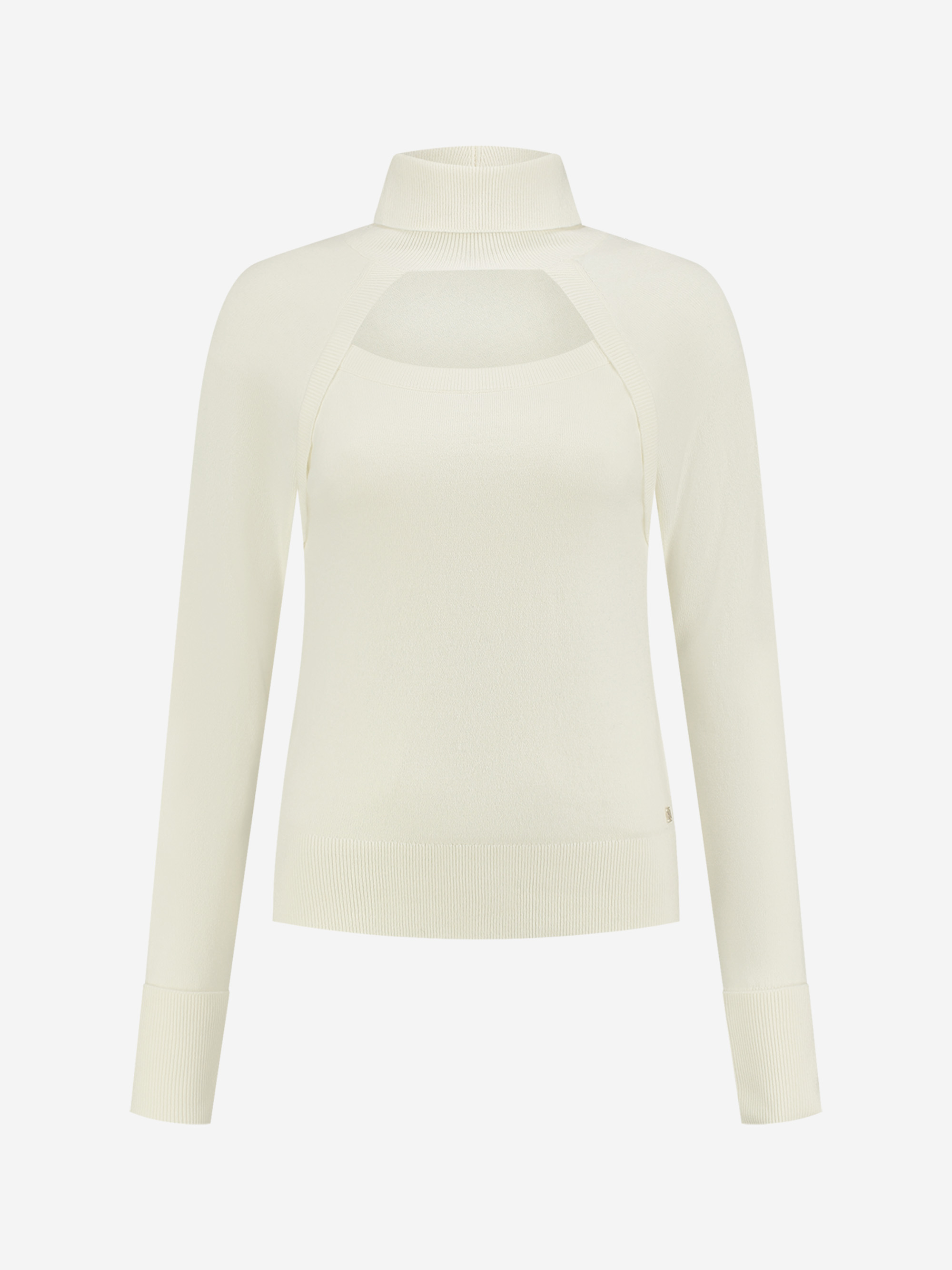  Sweater with open neckline and turtle neck  