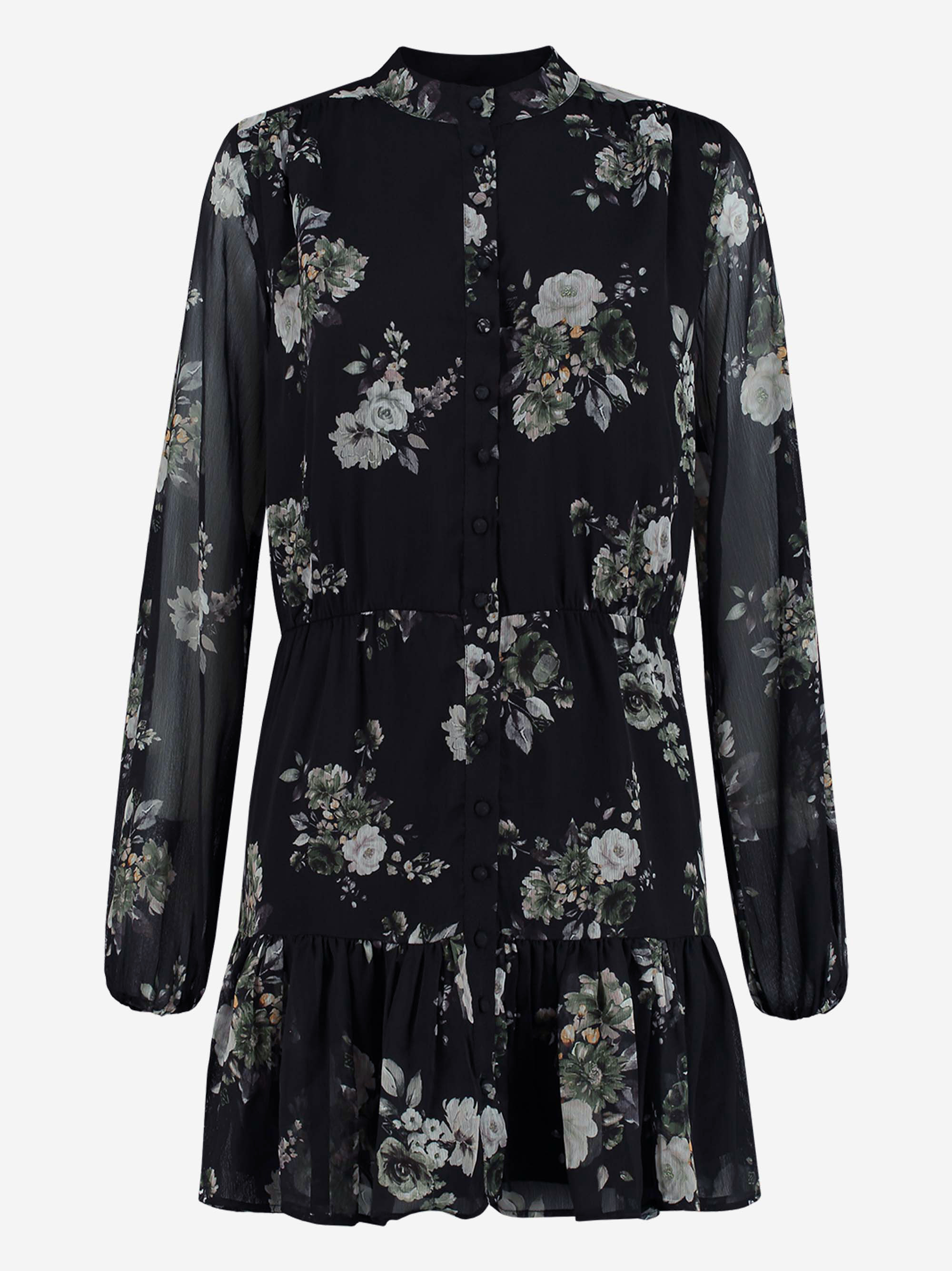 Bloemenprint jurk met ruches 