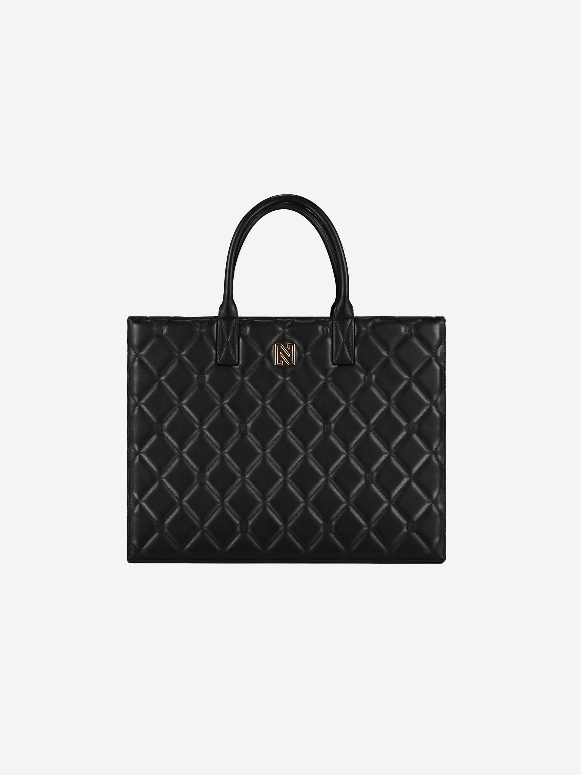 Gewatteerde shopper met logo patroon