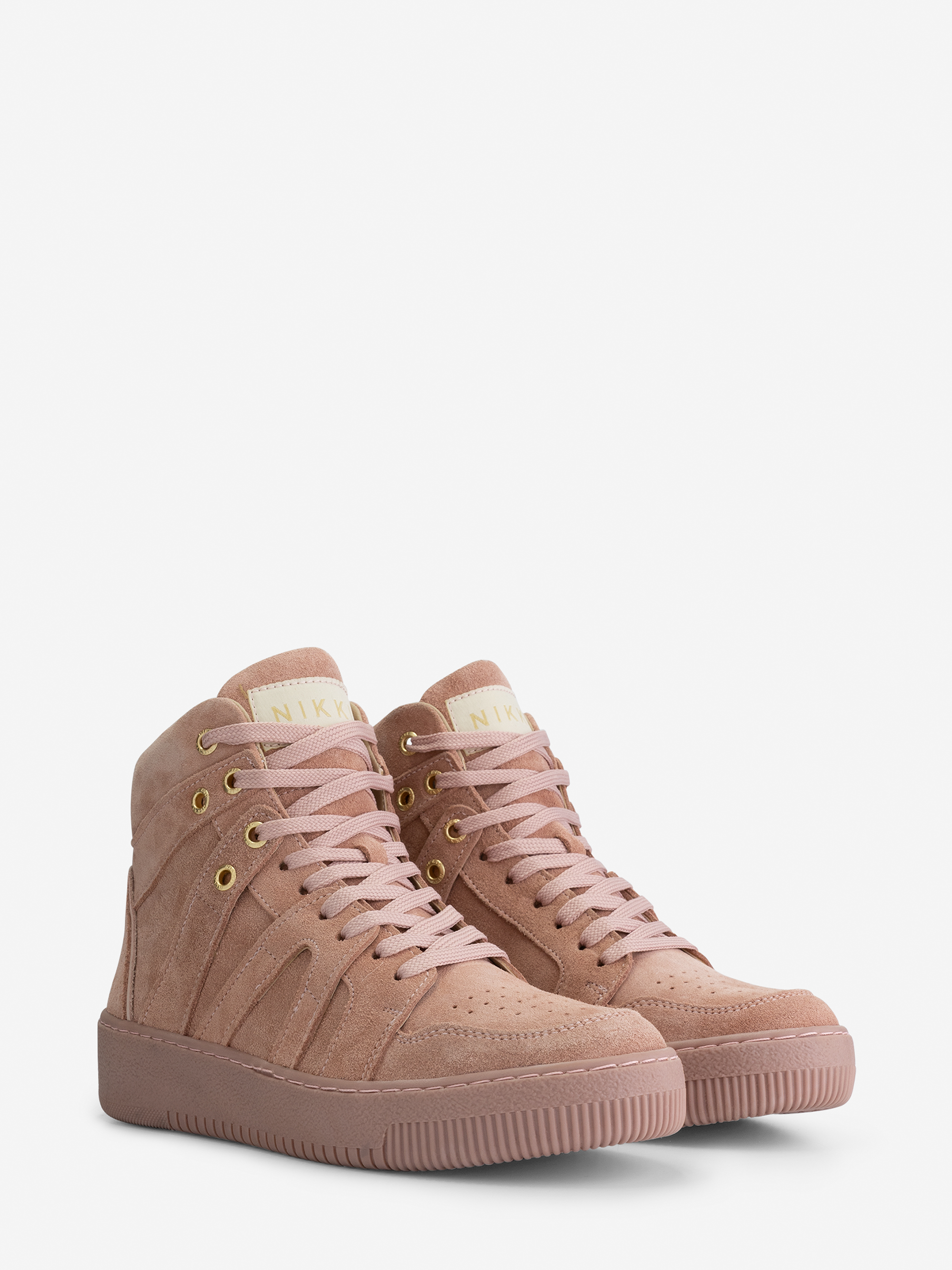 Hoge suede-look sneakers