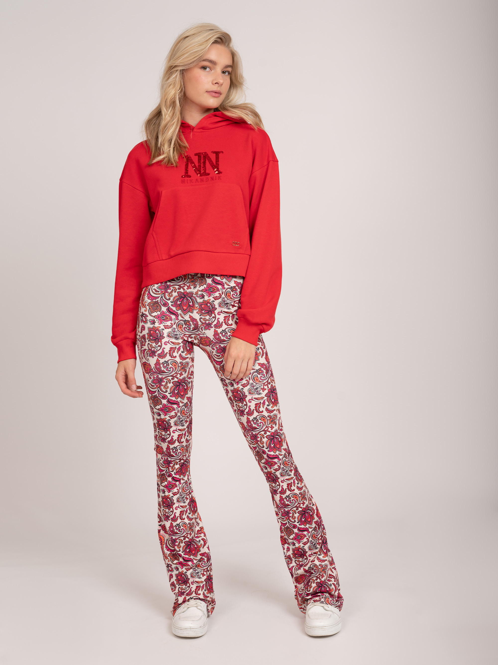 Flared pants with print