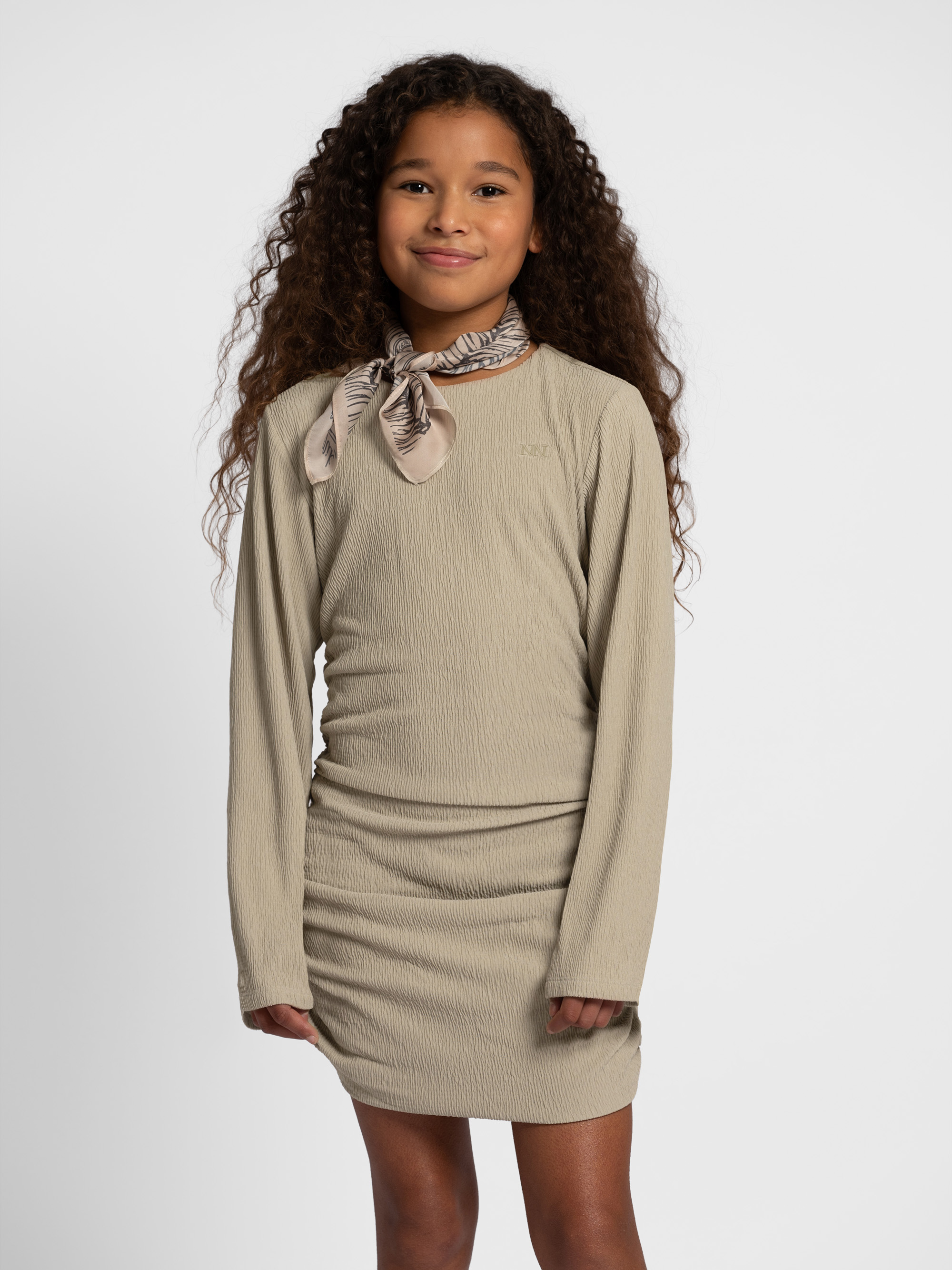 Fitted dress with pleated effect